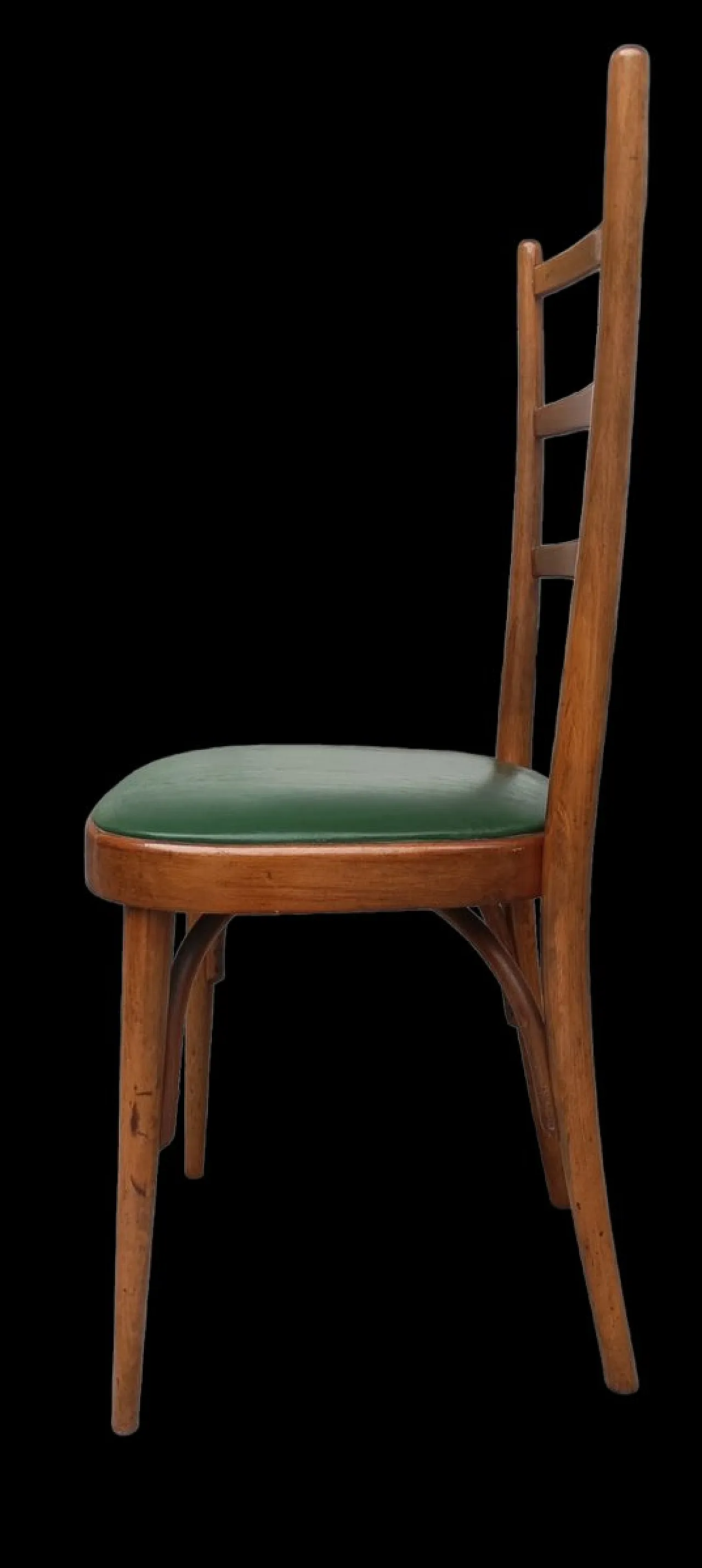 Coppia di sedie in similpelle con schienale alto, anni '50 4