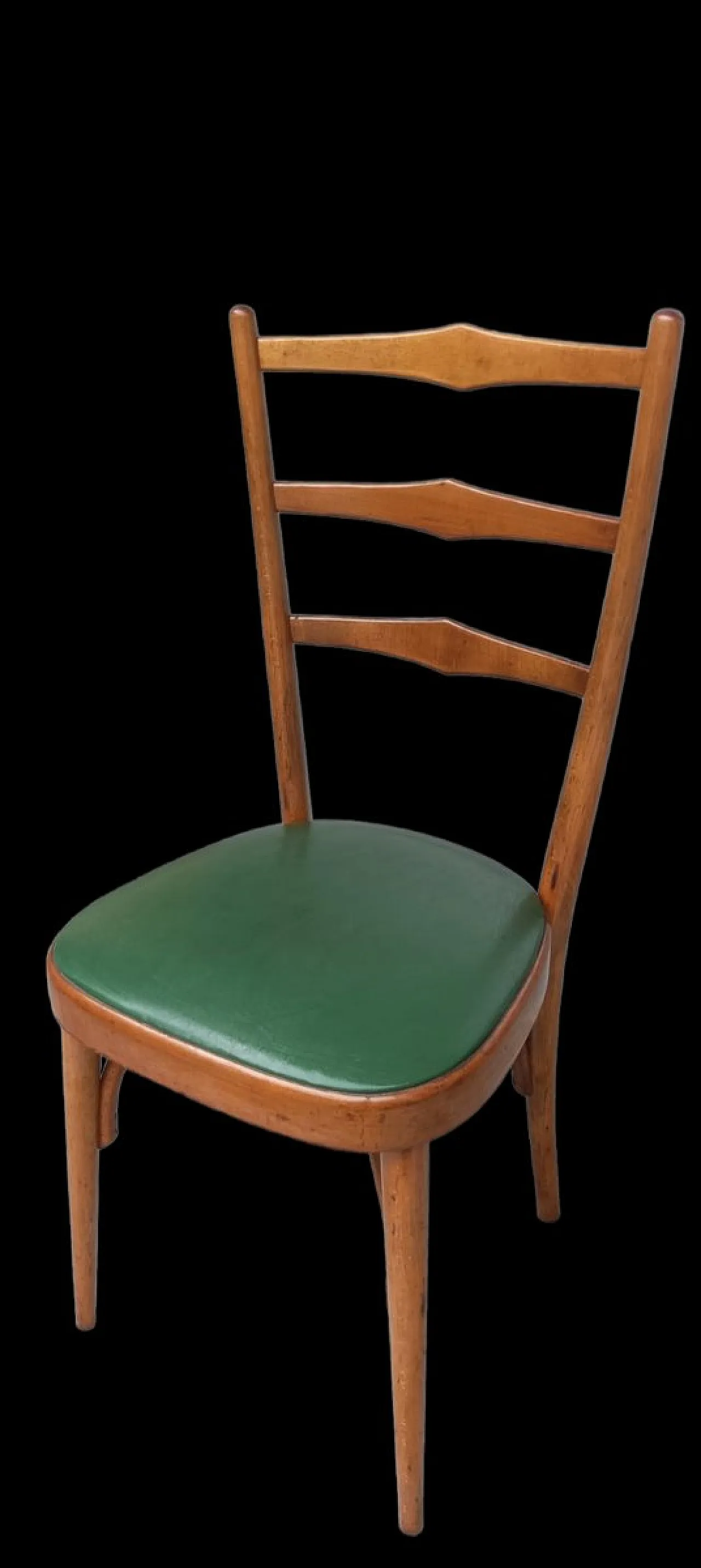 Coppia di sedie in similpelle con schienale alto, anni '50 5