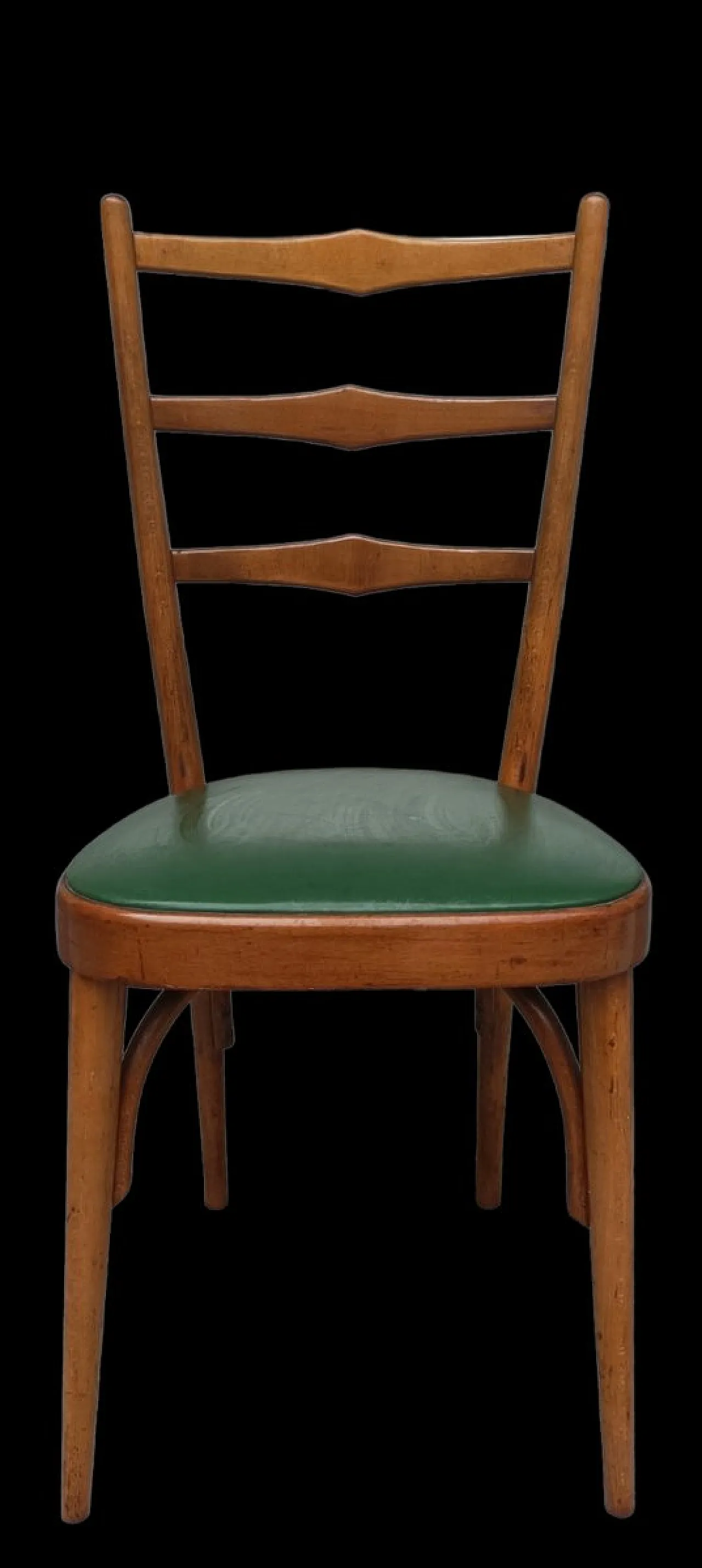 Coppia di sedie in similpelle con schienale alto, anni '50 6