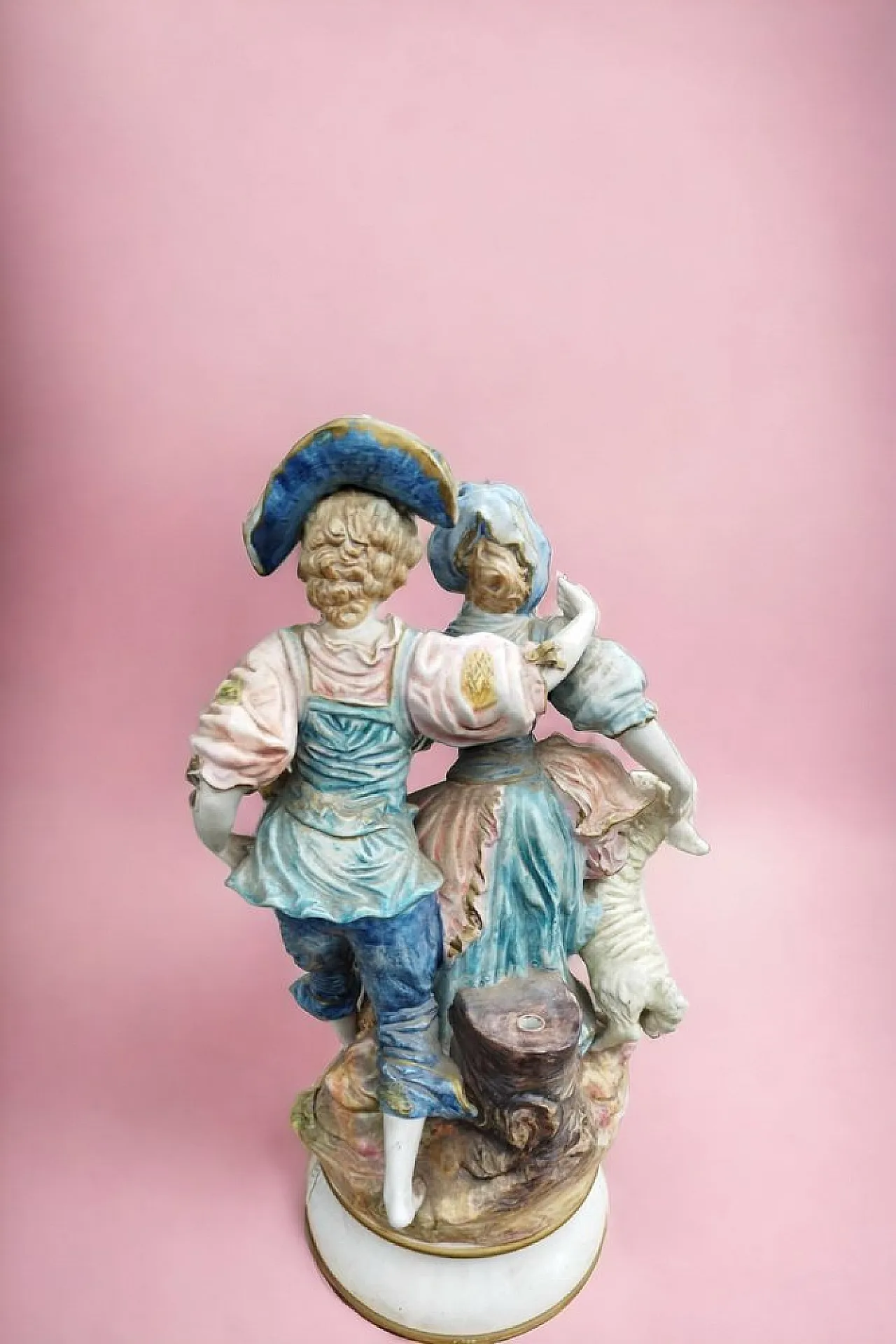 Statuetta di Capodimonte Gruppo di ragazzi con agnello e cane, 1890 2