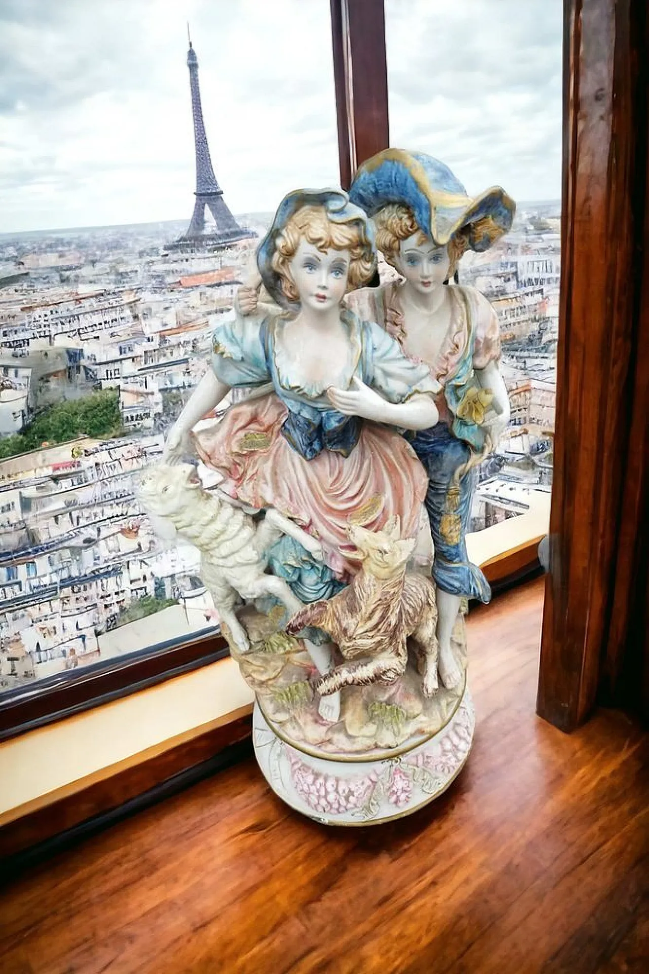 Statuetta di Capodimonte Gruppo di ragazzi con agnello e cane, 1890 4