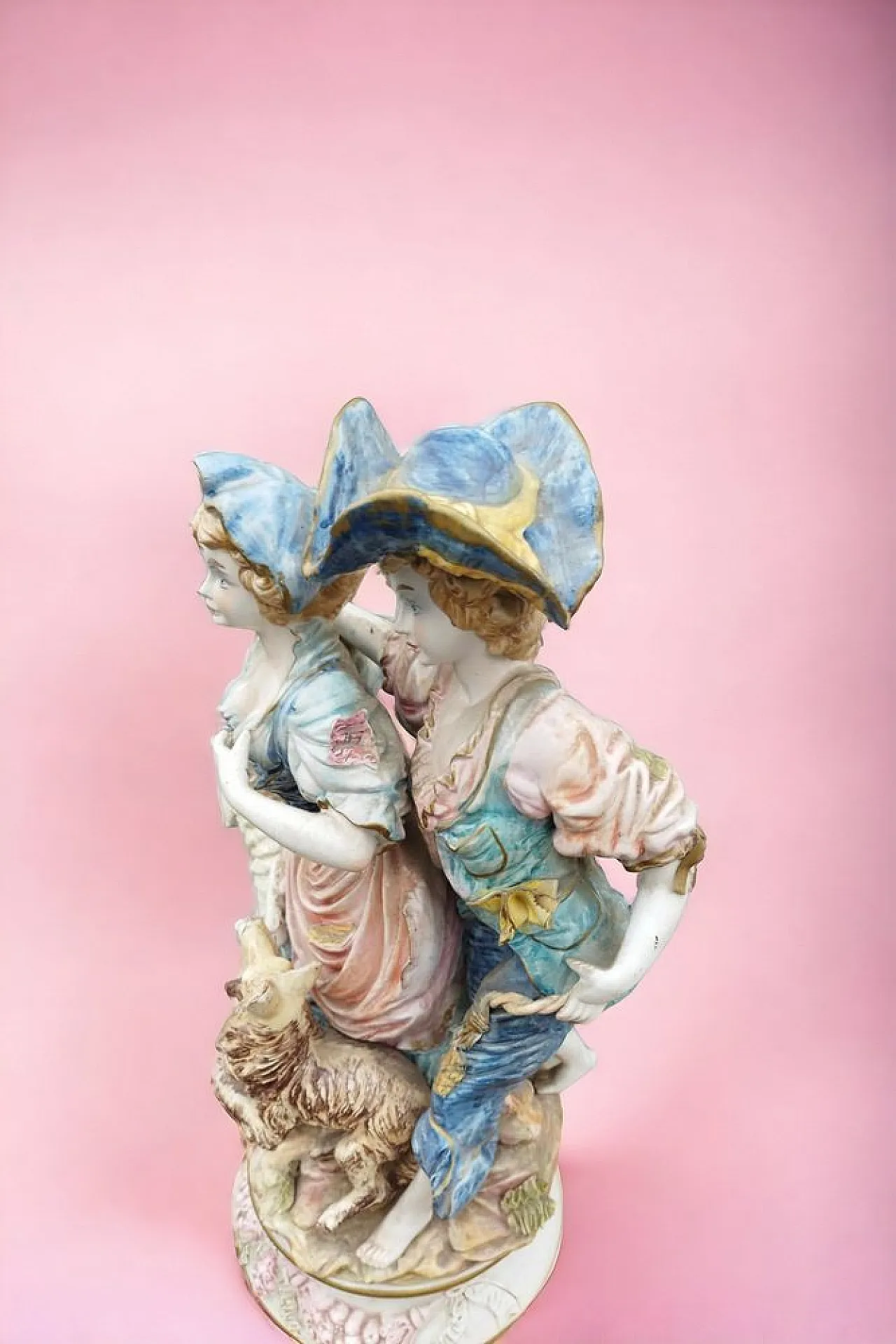 Statuetta di Capodimonte Gruppo di ragazzi con agnello e cane, 1890 5