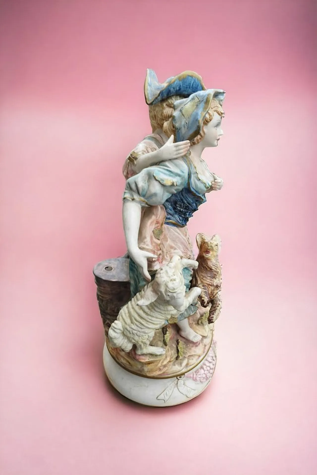 Statuetta di Capodimonte Gruppo di ragazzi con agnello e cane, 1890 6