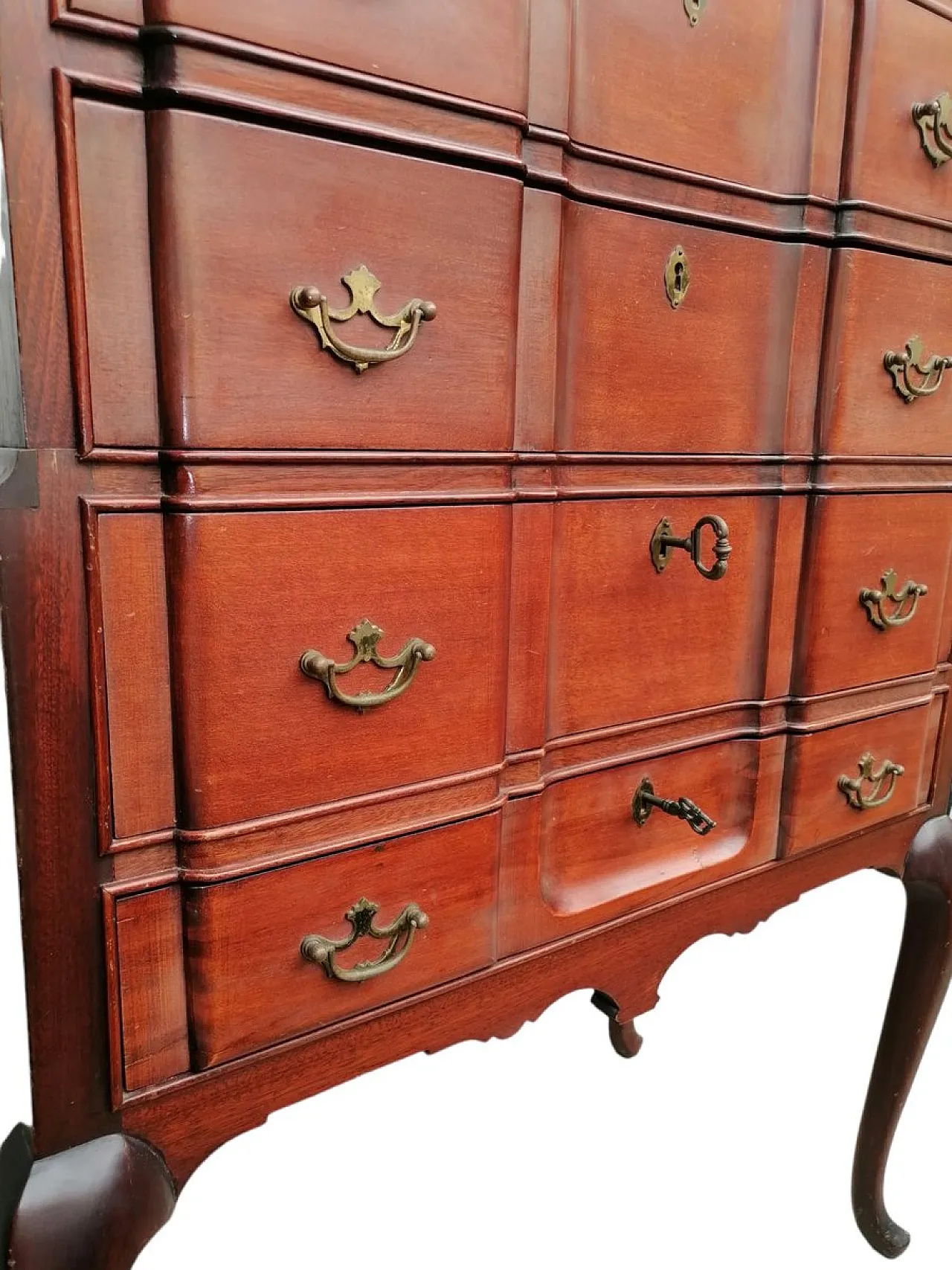 Cassettone alto a 7 cassetti Queen Anne Chippendale, XVIII secolo 11