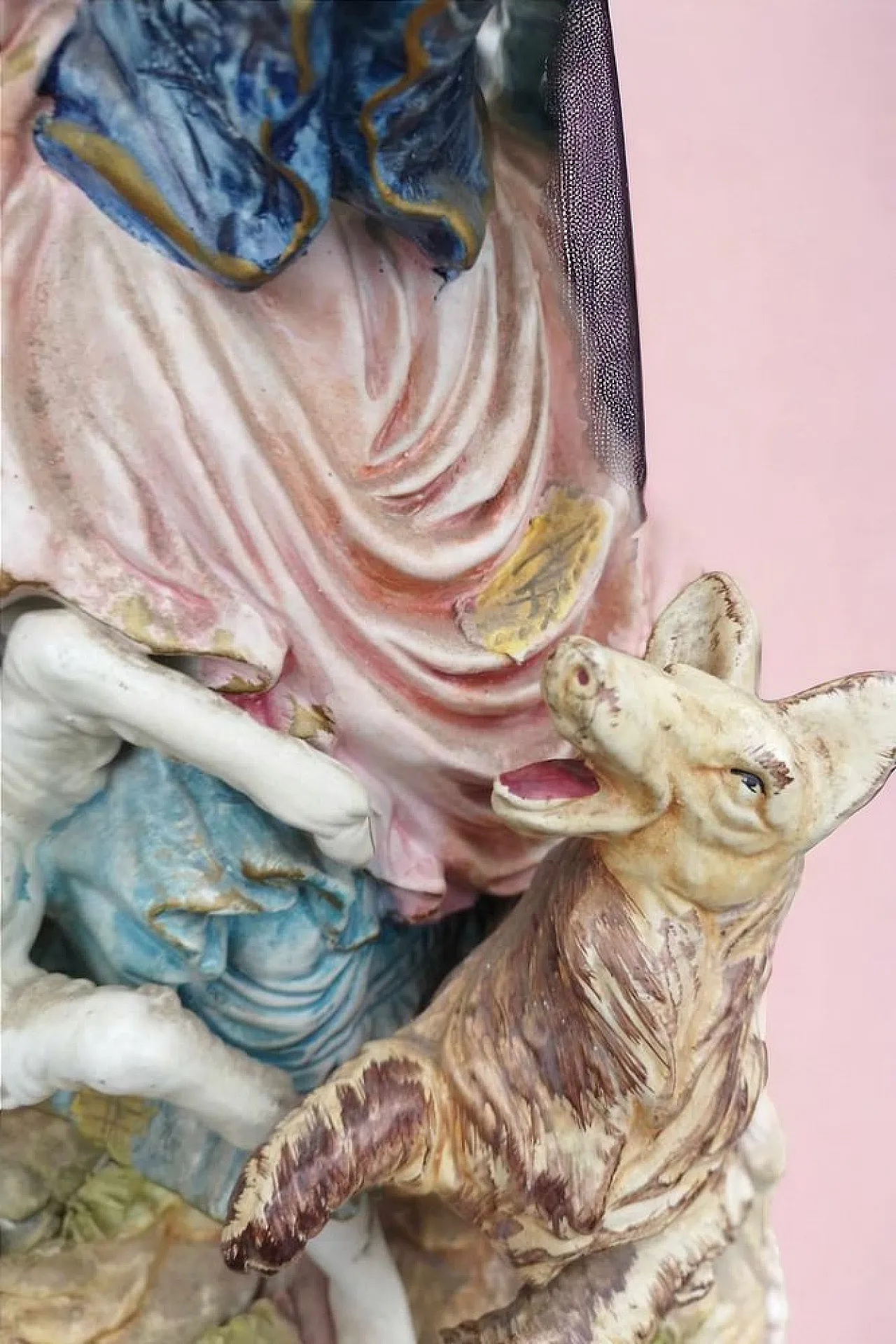 Statuetta di Capodimonte Gruppo di ragazzi con agnello e cane, 1890 11