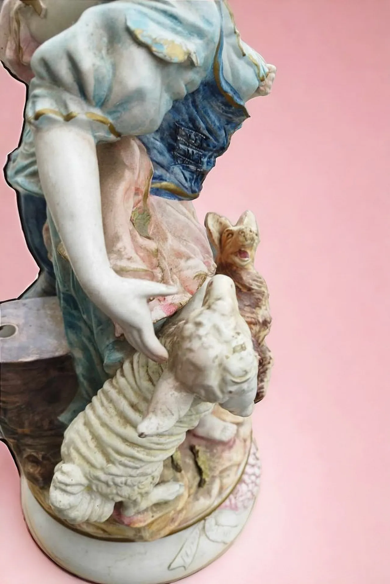 Statuetta di Capodimonte Gruppo di ragazzi con agnello e cane, 1890 12