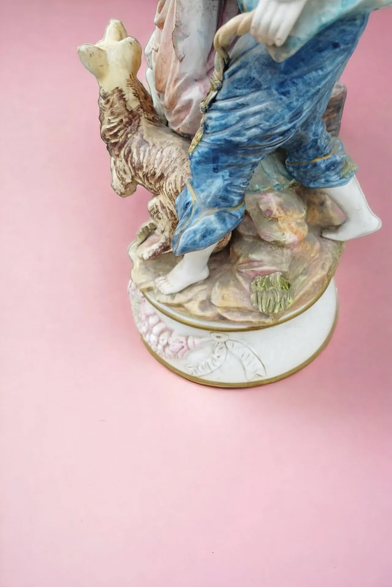 Statuetta di Capodimonte Gruppo di ragazzi con agnello e cane, 1890 15