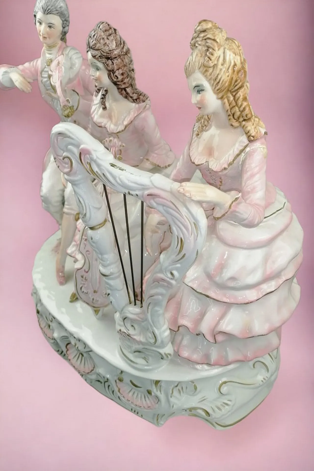 Large Figurine Group of Court Musicians from Capodimonte, 1950s 2