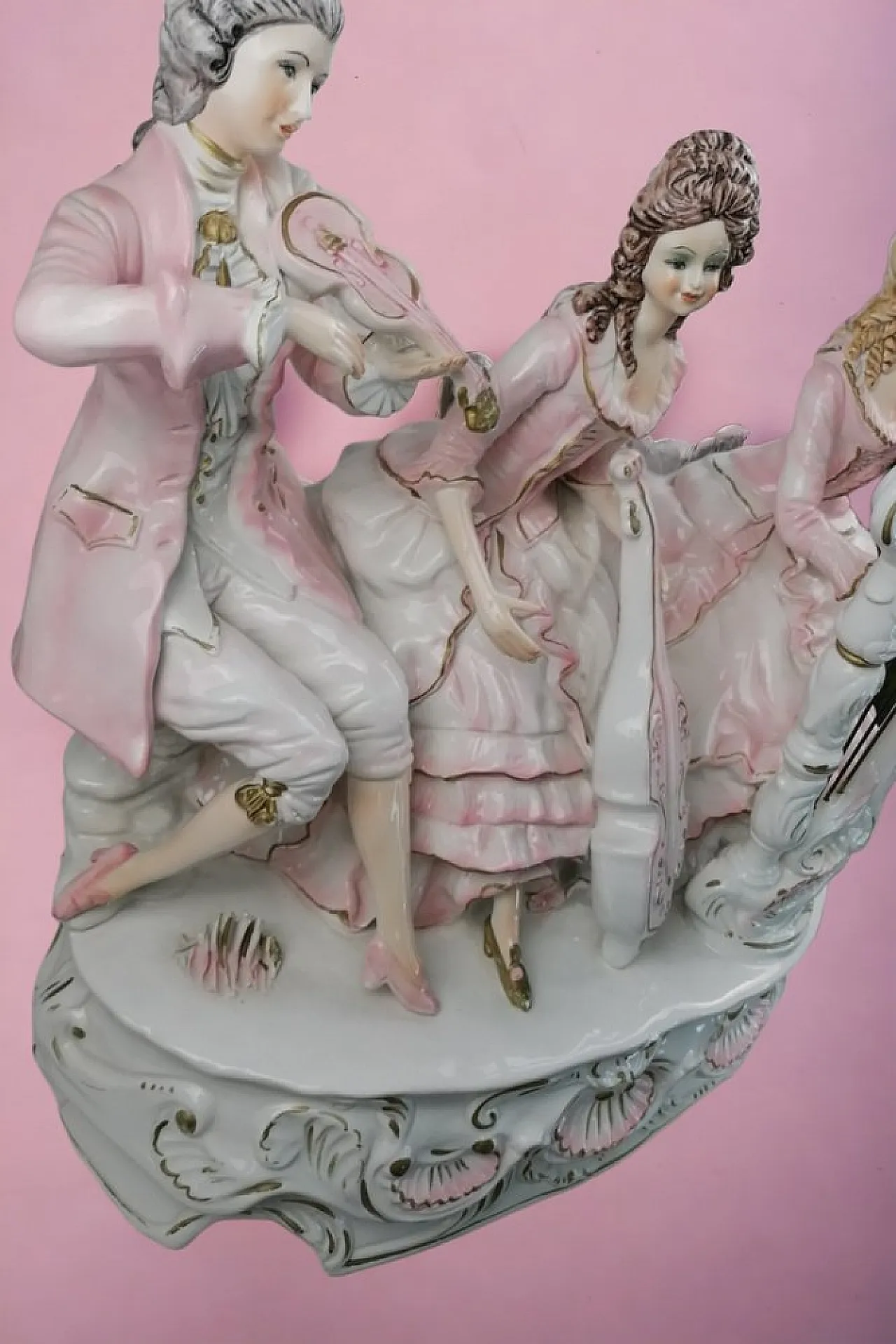 Large Figurine Group of Court Musicians from Capodimonte, 1950s 4