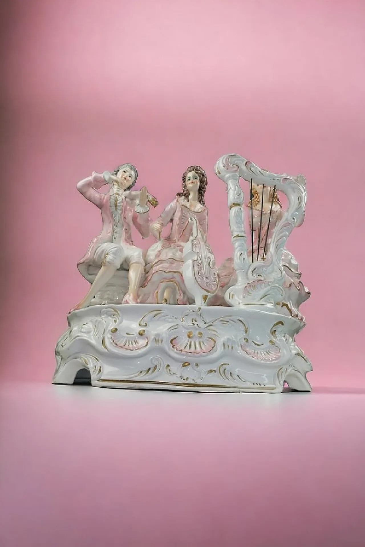 Large Figurine Group of Court Musicians from Capodimonte, 1950s 9