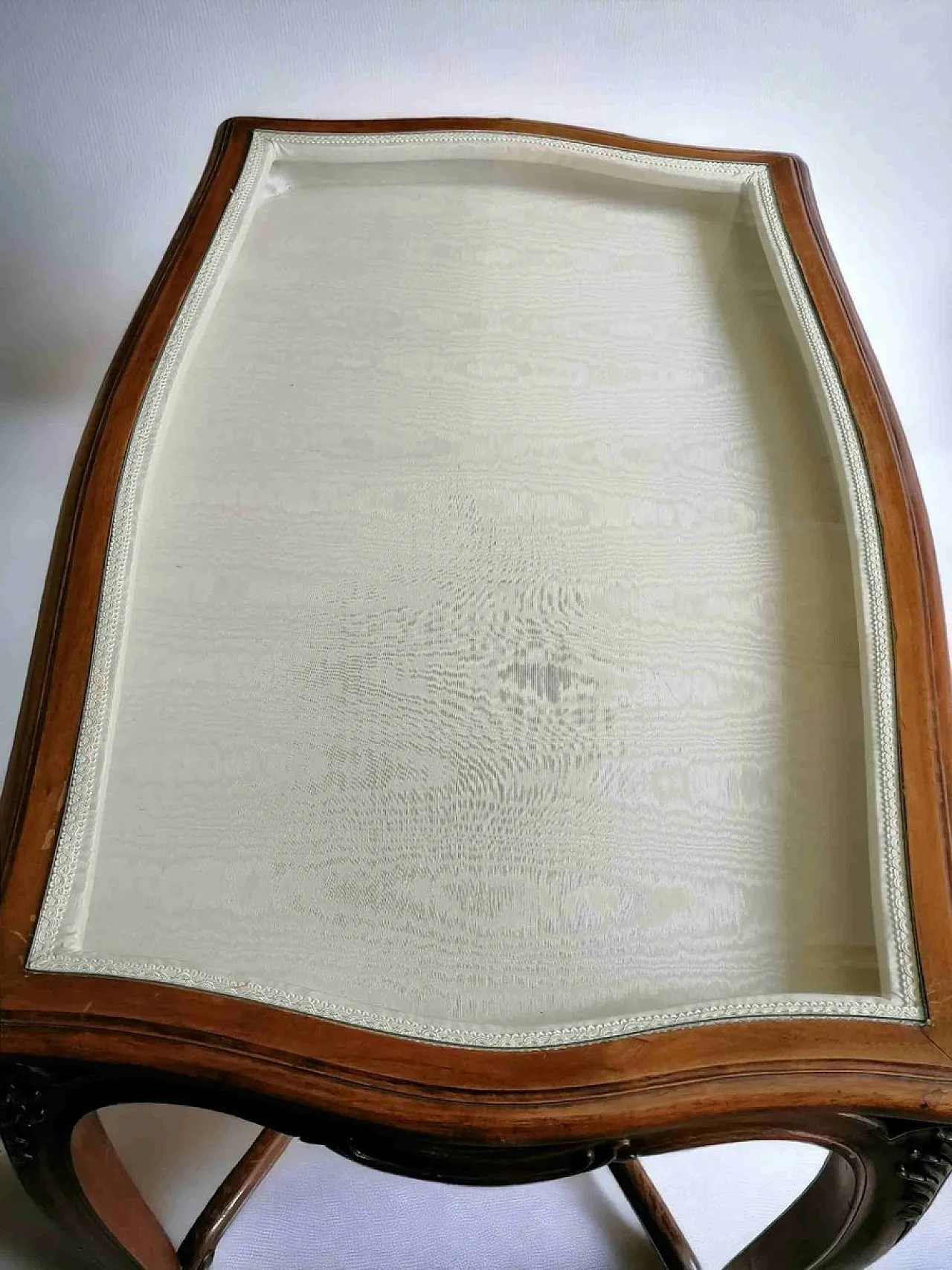 Carved Walnut Console with Glass Display Top, late 19th Century 3