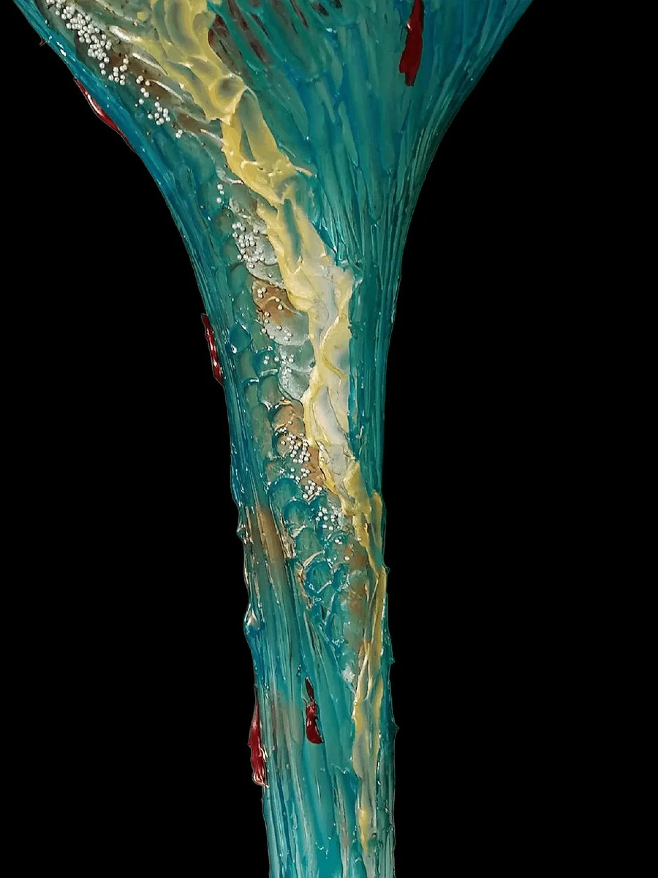 Vaso di Murano con decoro dipinto increspato di Bottega Veneziana, anni '50 2