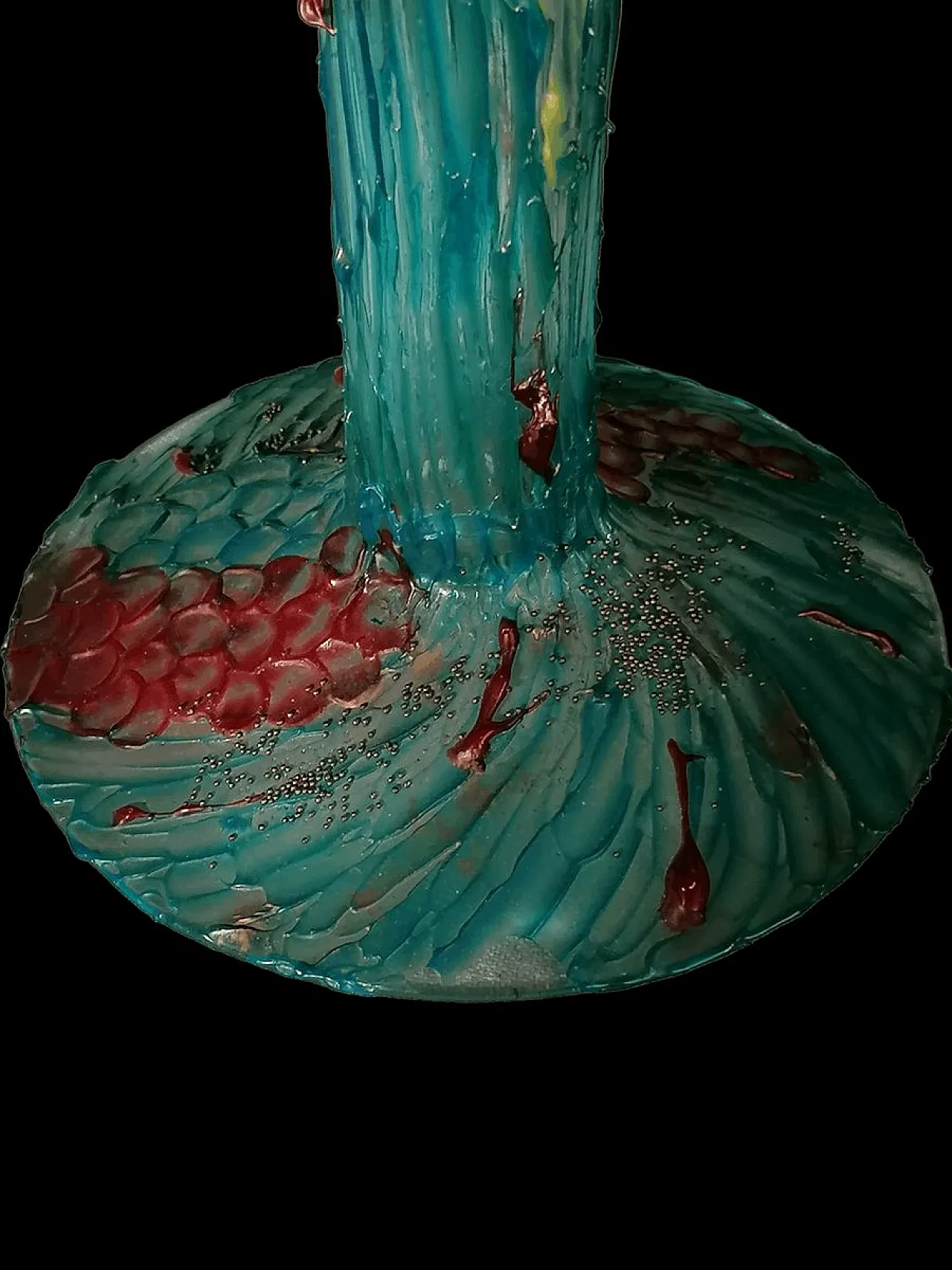 Vaso di Murano con decoro dipinto increspato di Bottega Veneziana, anni '50 7