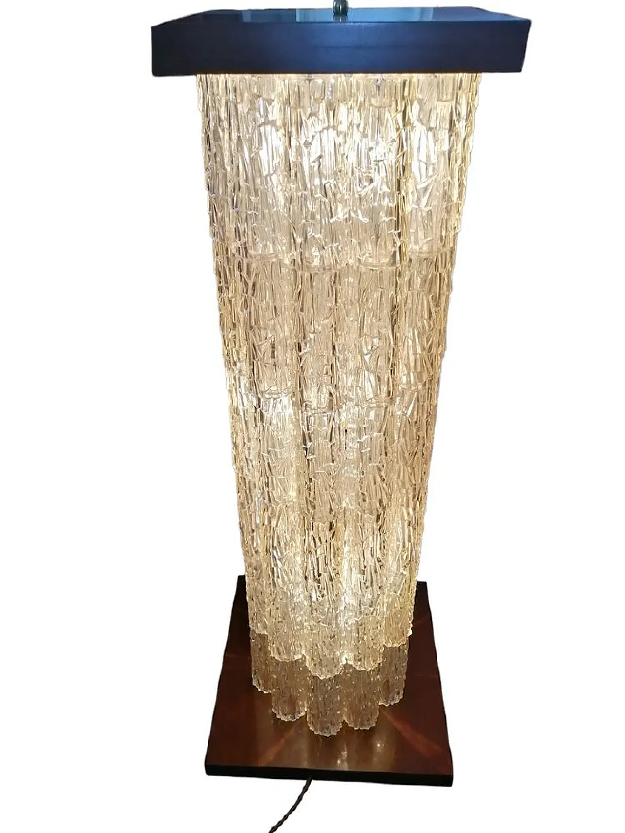 Acrylic Glass Floor Lamp with Faceted Tubular Double Lighting, 1960s 6