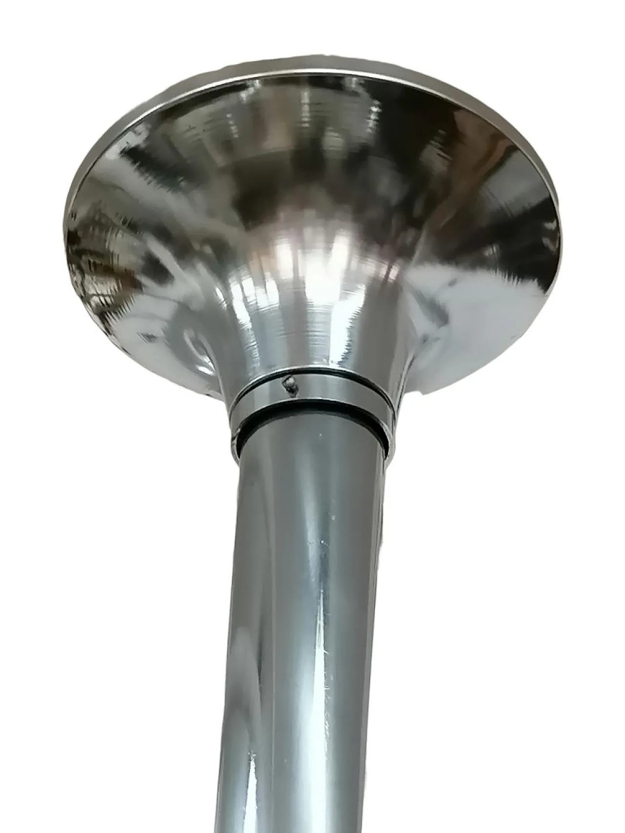 Lampadario in acciaio e cristallo stile Sciolari, anni '60 2