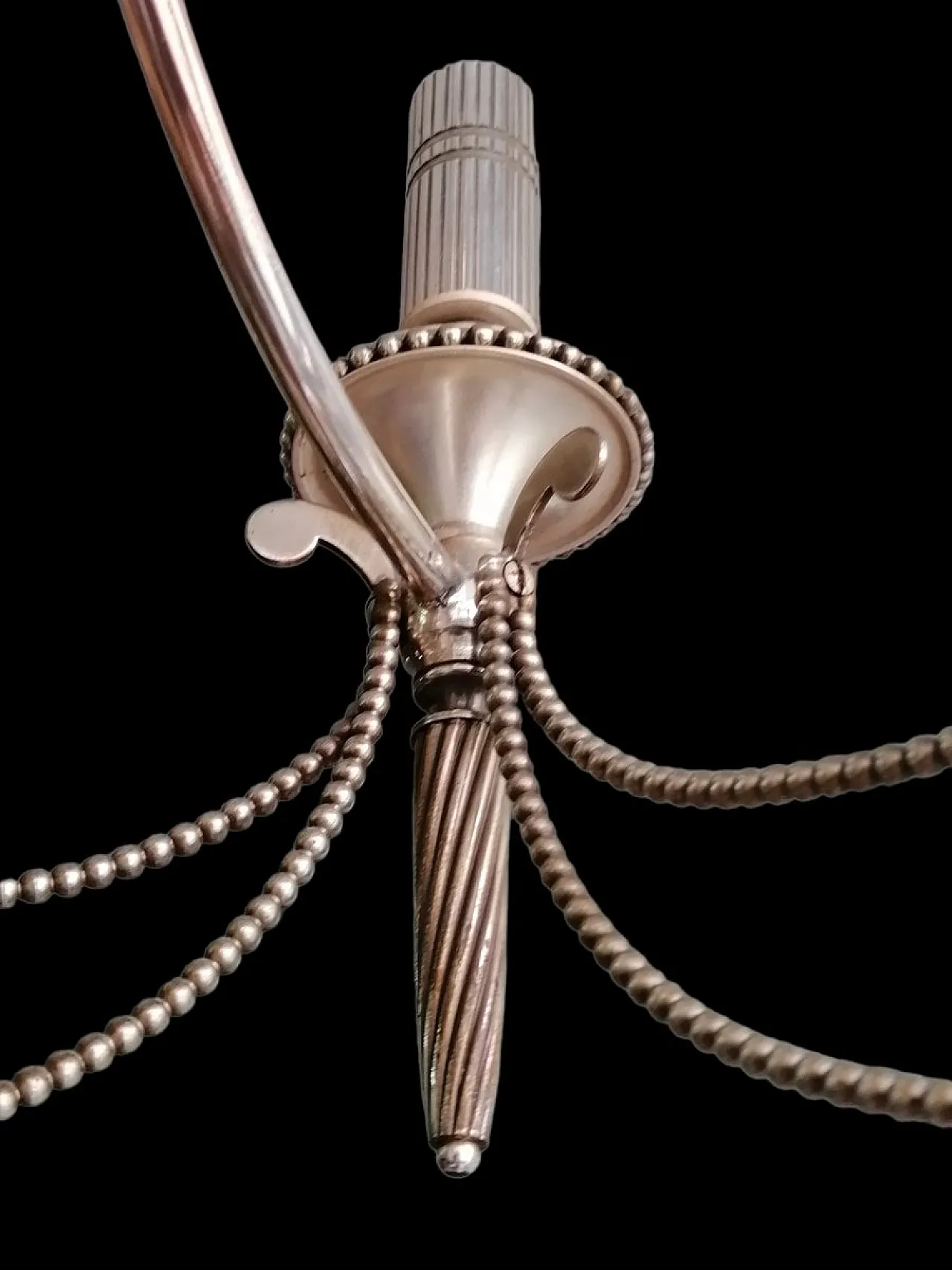 Lampadario a sei bracci placcato in argento, anni '40 3