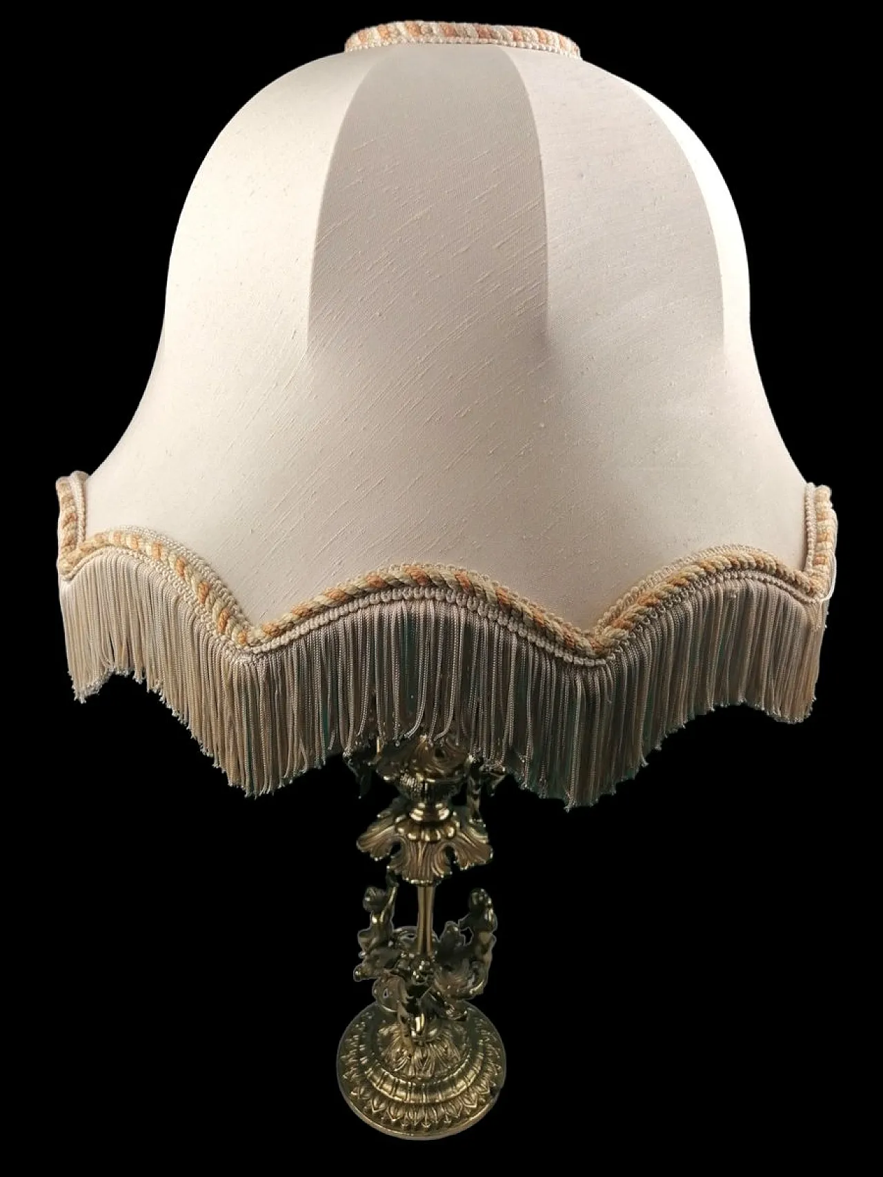 Lampada da tavolo in ottone con putti, 1890 circa 4