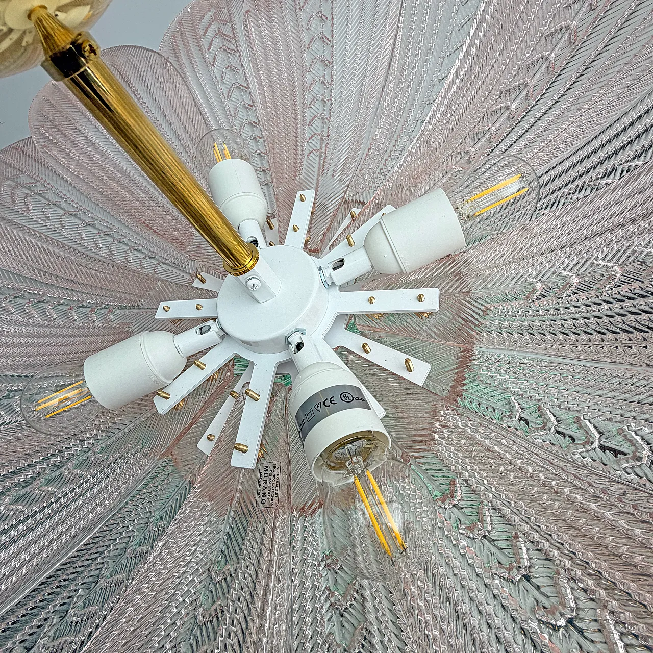Margherita Rosa, Murano glass ceiling light, 1900s 8