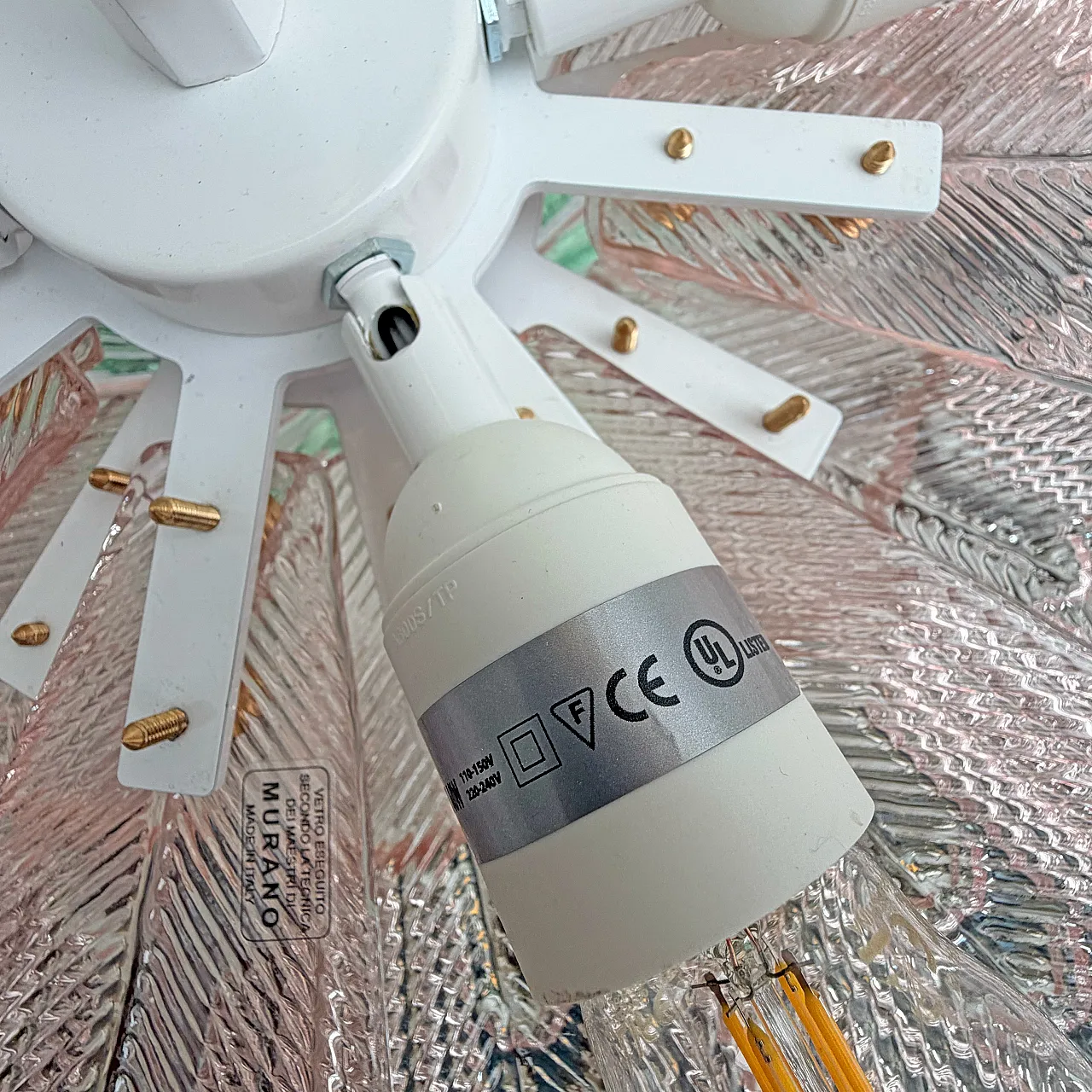 Margherita Rosa, Murano glass ceiling light, 1900s 9