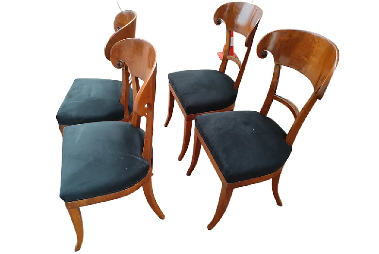 4 sedie in mogano, epoca Biedermeier, '800 2