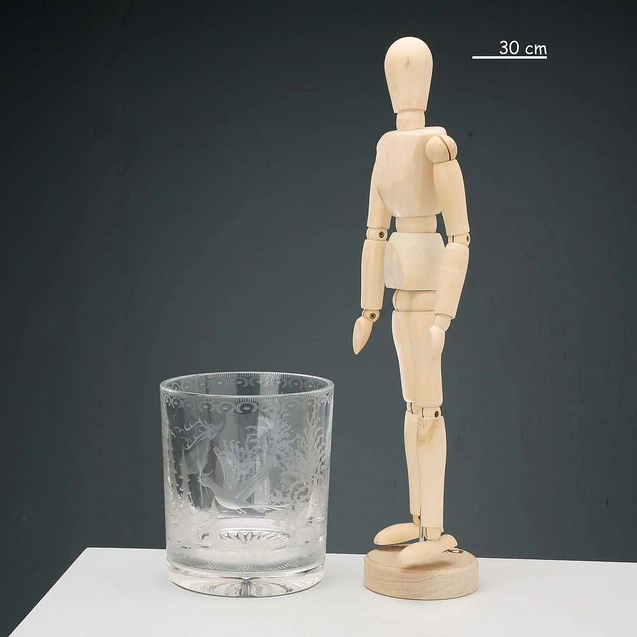 Secchiello per il ghiaccio in vetro acidato con decoro, '900 2