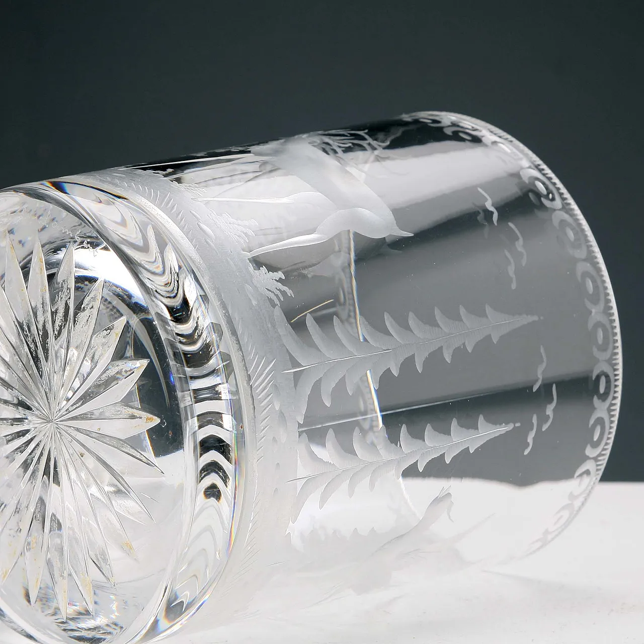 Secchiello per il ghiaccio in vetro acidato con decoro, '900 7