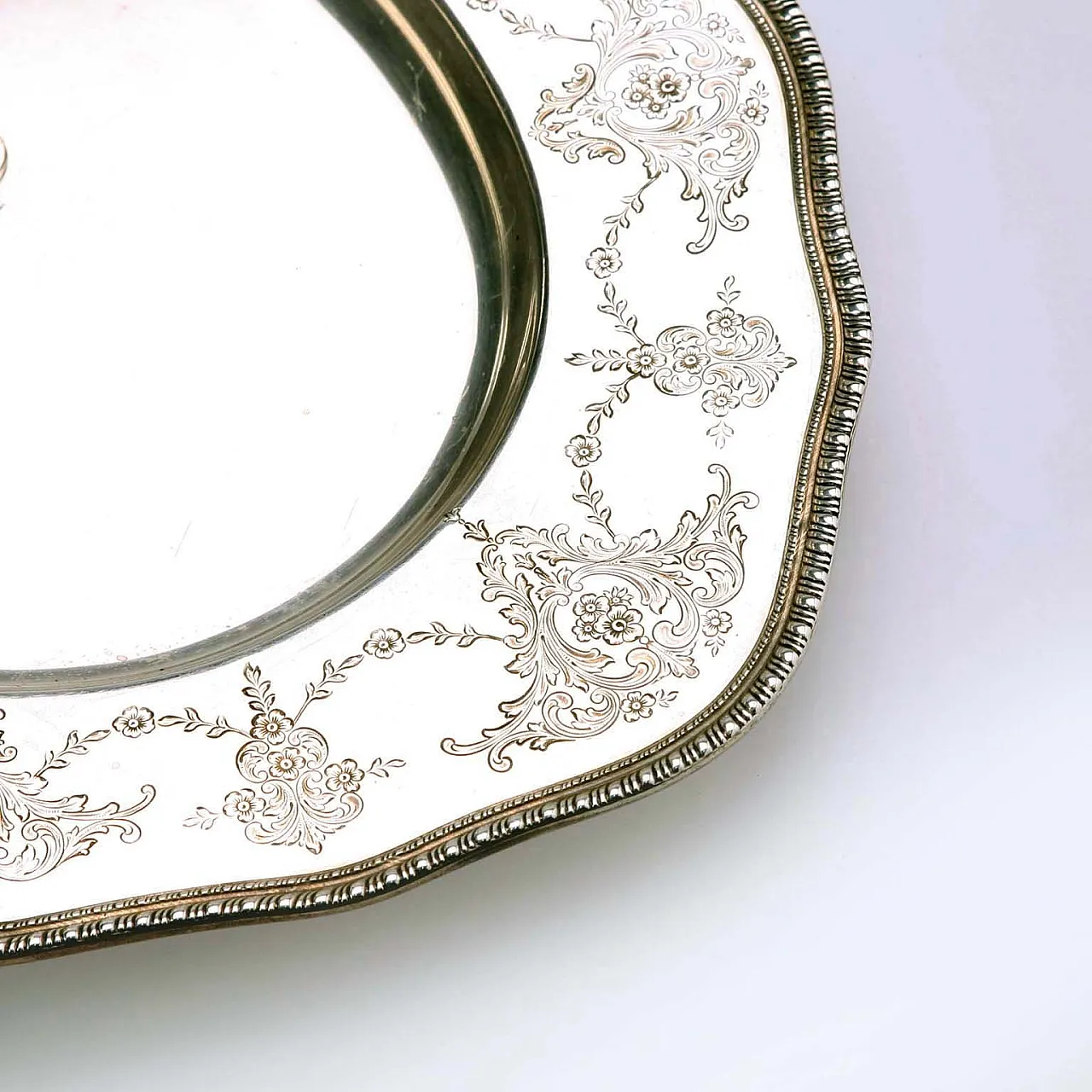 Vassoio in argento sterling cesellato, '900 6