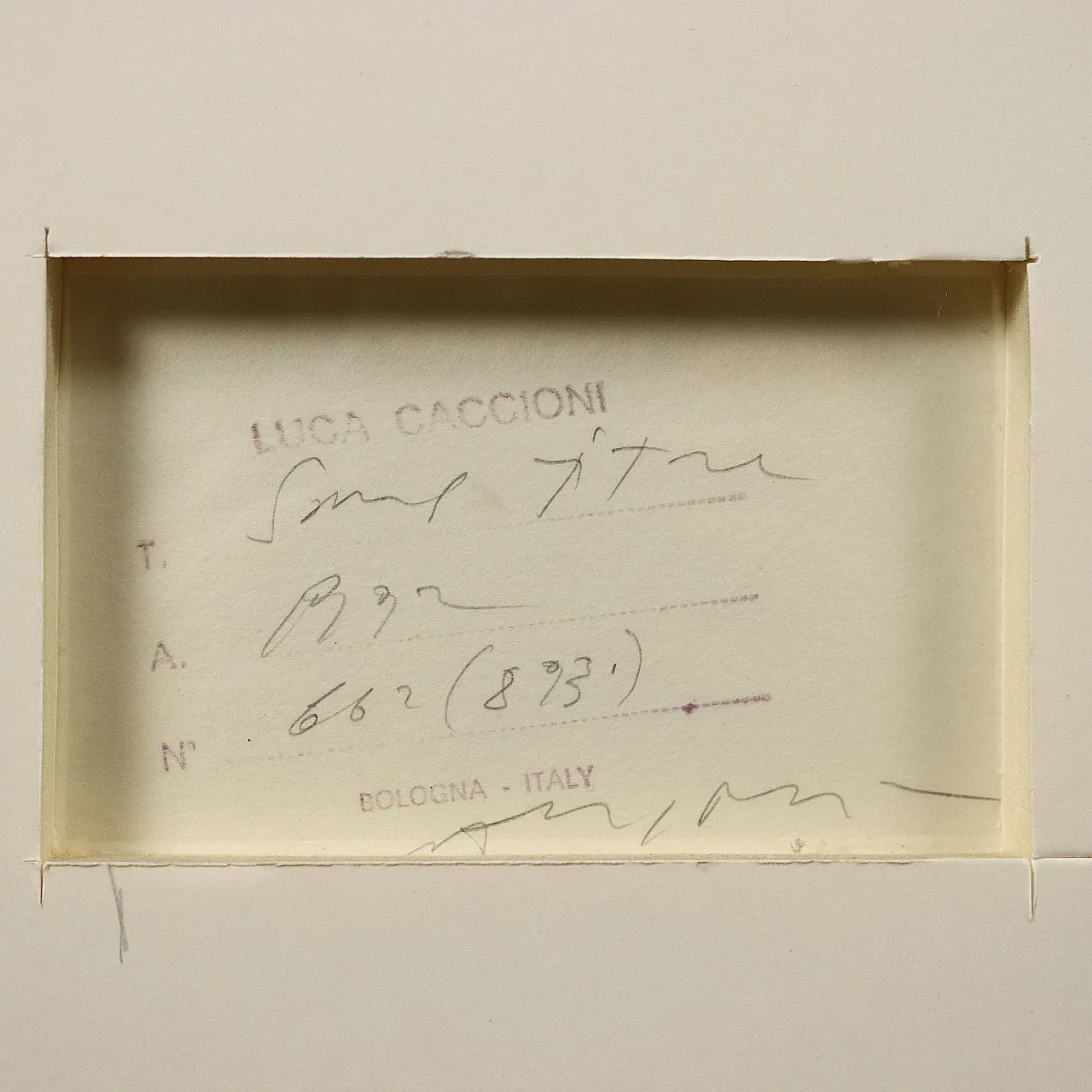 Luca Caccioni, tecnica mista su carta con cornice, '900 9