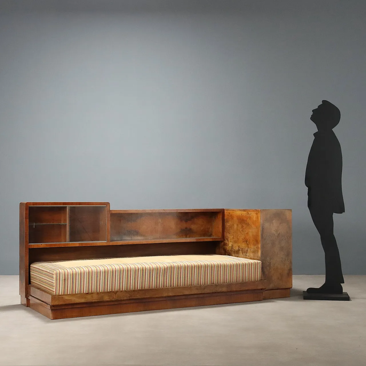 Wooden and fabric bed, mid-20th century 3