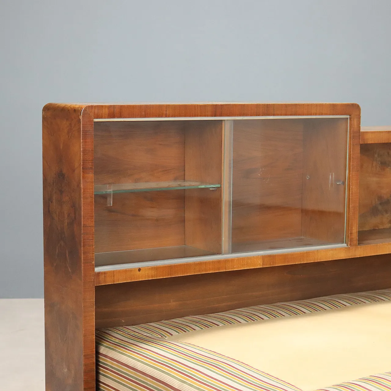 Wooden and fabric bed, mid-20th century 5