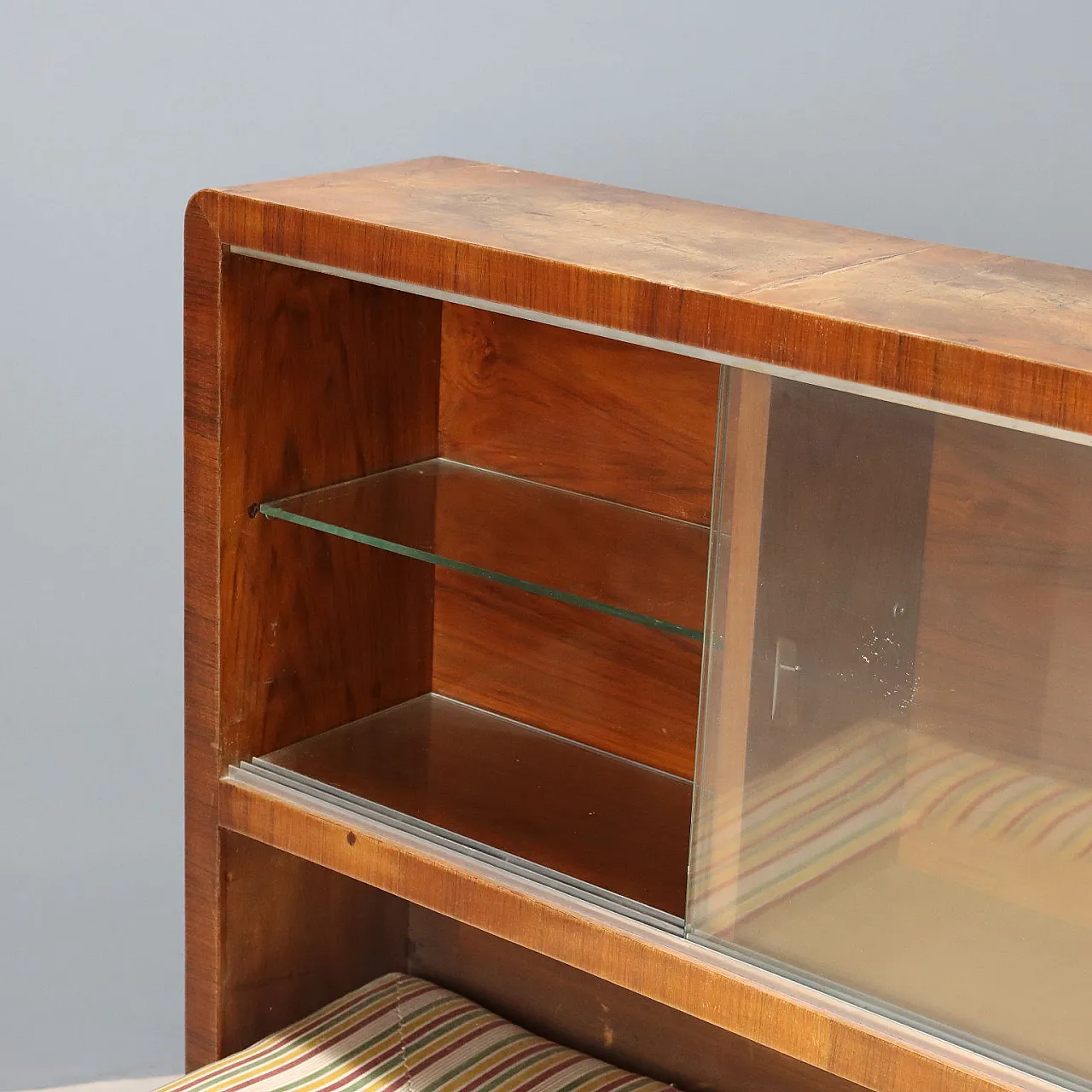 Wooden and fabric bed, mid-20th century 6