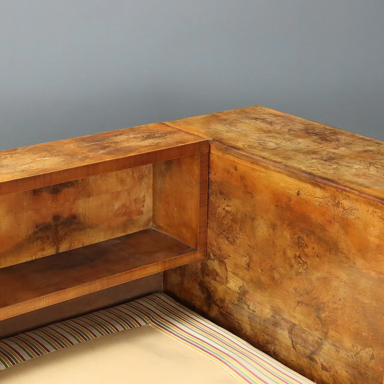 Wooden and fabric bed, mid-20th century 7