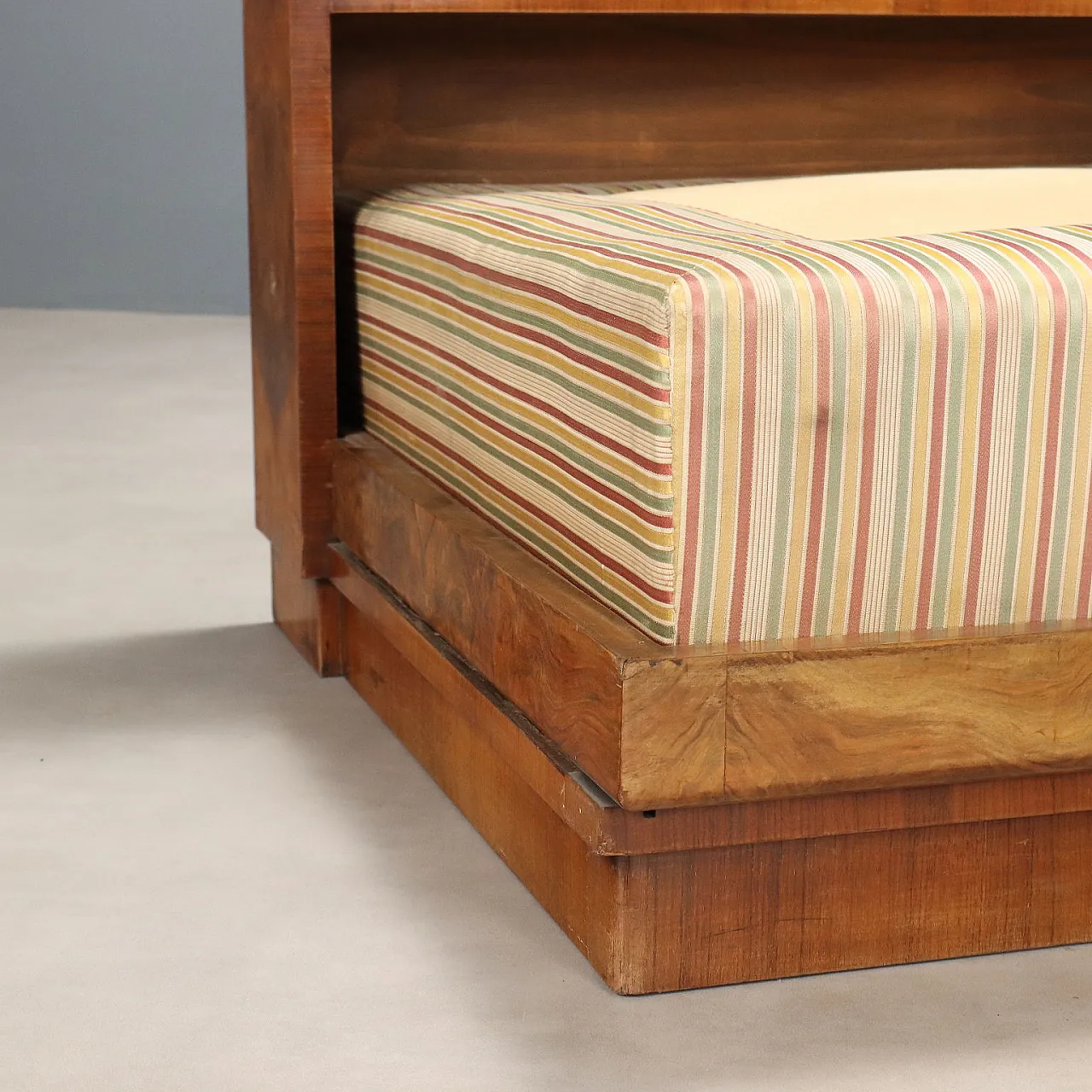 Wooden and fabric bed, mid-20th century 9