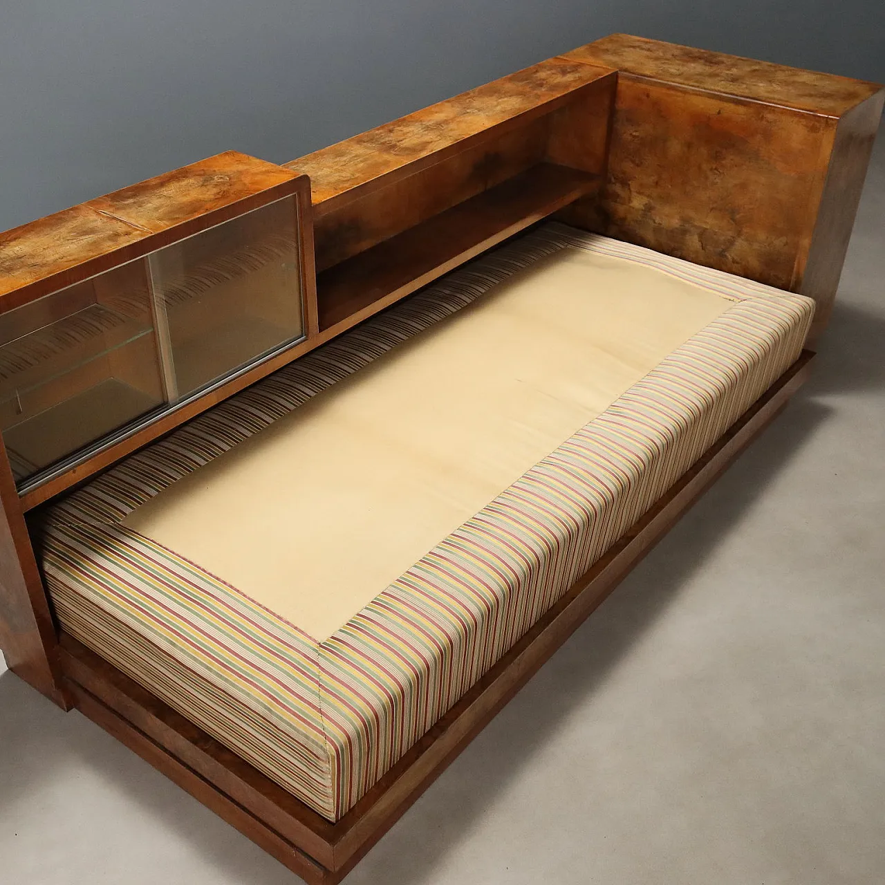 Wooden and fabric bed, mid-20th century 10