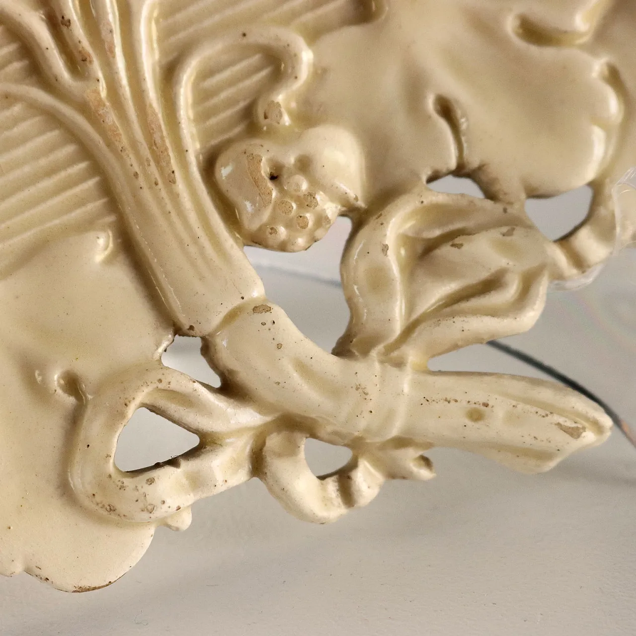 4 Piattini in ceramica bianca con decorazioni, '800 4