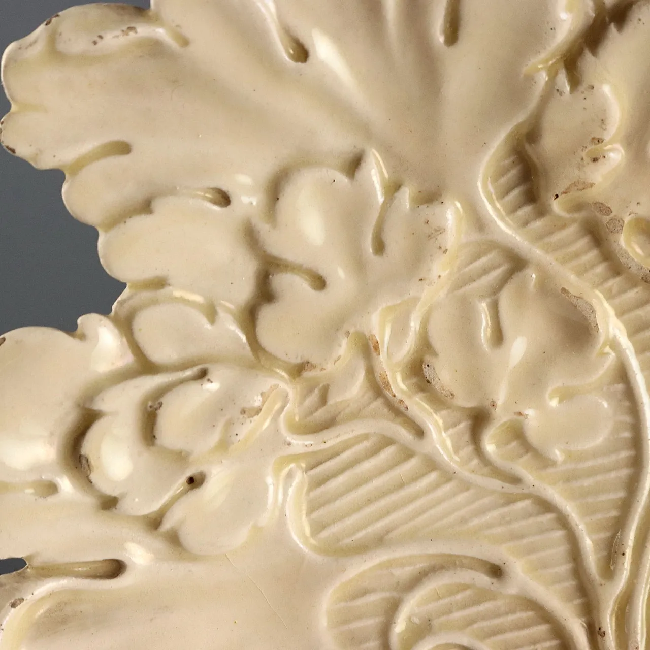 4 Piattini in ceramica bianca con decorazioni, '800 5