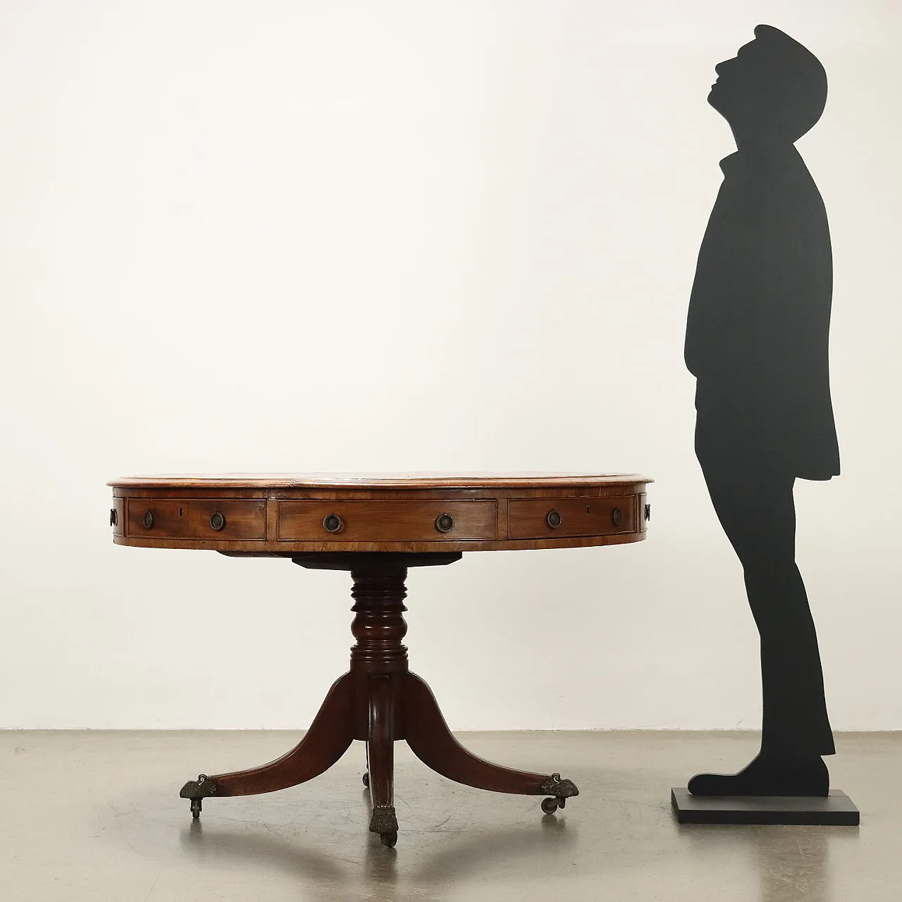 Tavolo da biblioteca vittoriano in abete e mogano, '800 3