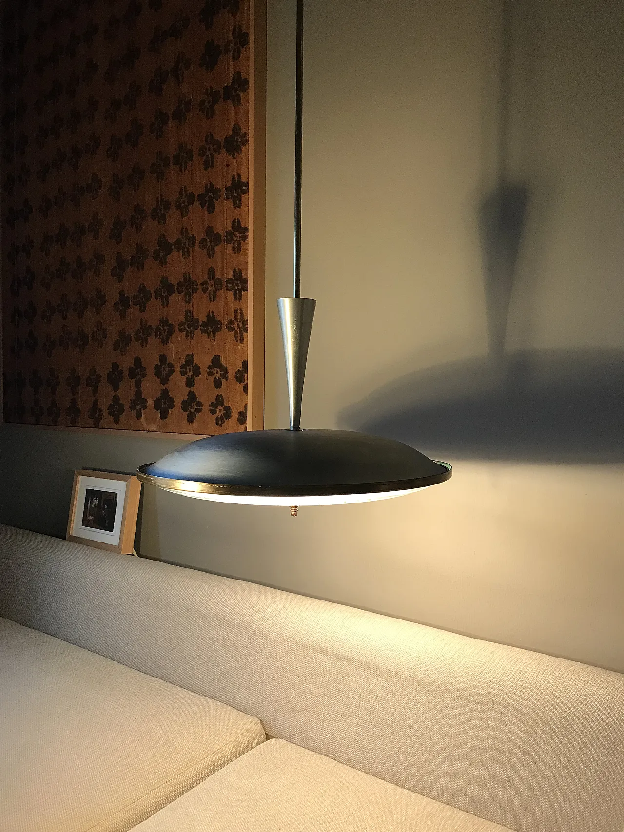 Lampadario a disco stile Pietro Chiesa perFontana Arte, anni '50 1