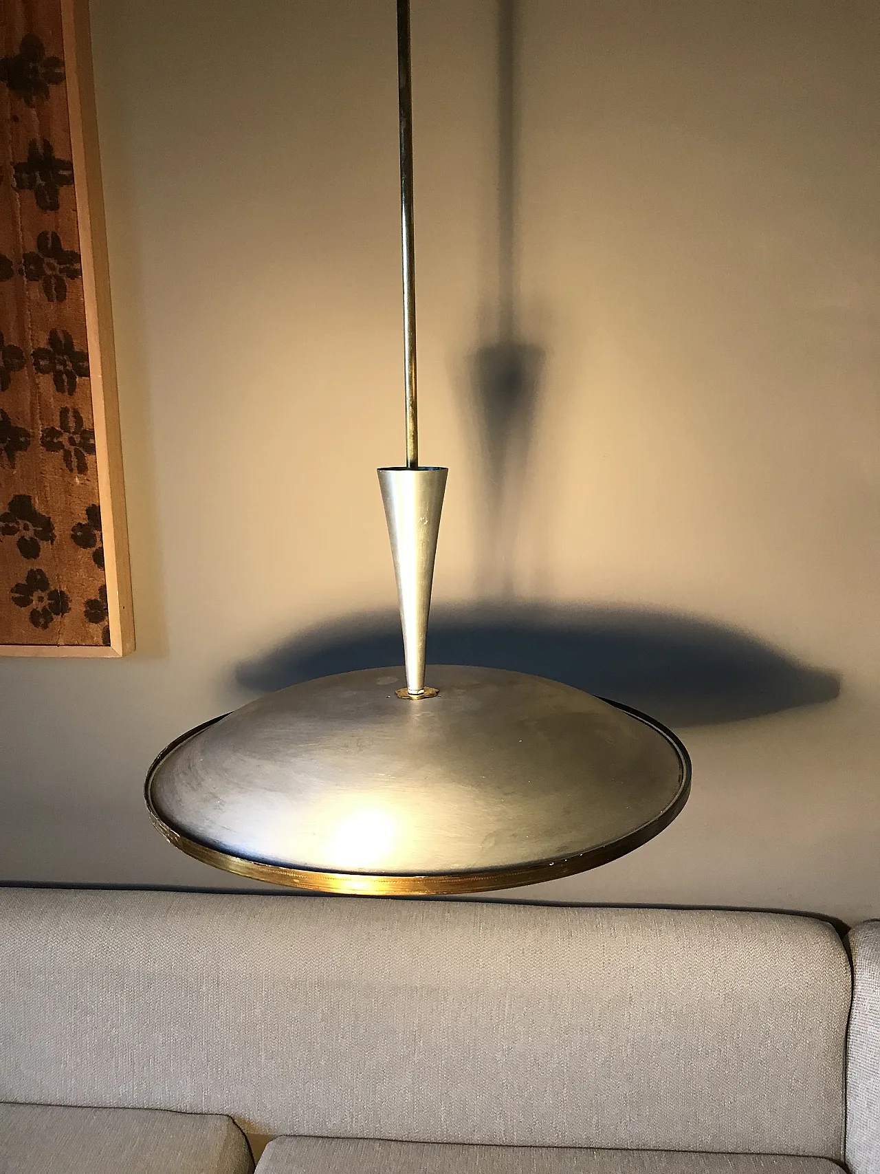 Lampadario a disco stile Pietro Chiesa perFontana Arte, anni '50 3