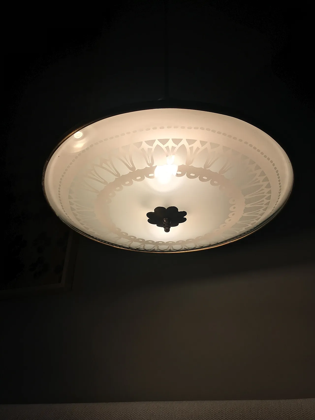 Lampadario a disco stile Pietro Chiesa perFontana Arte, anni '50 4