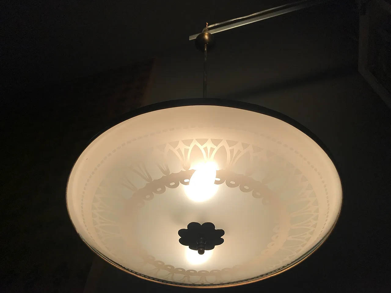 Lampadario a disco stile Pietro Chiesa perFontana Arte, anni '50 7