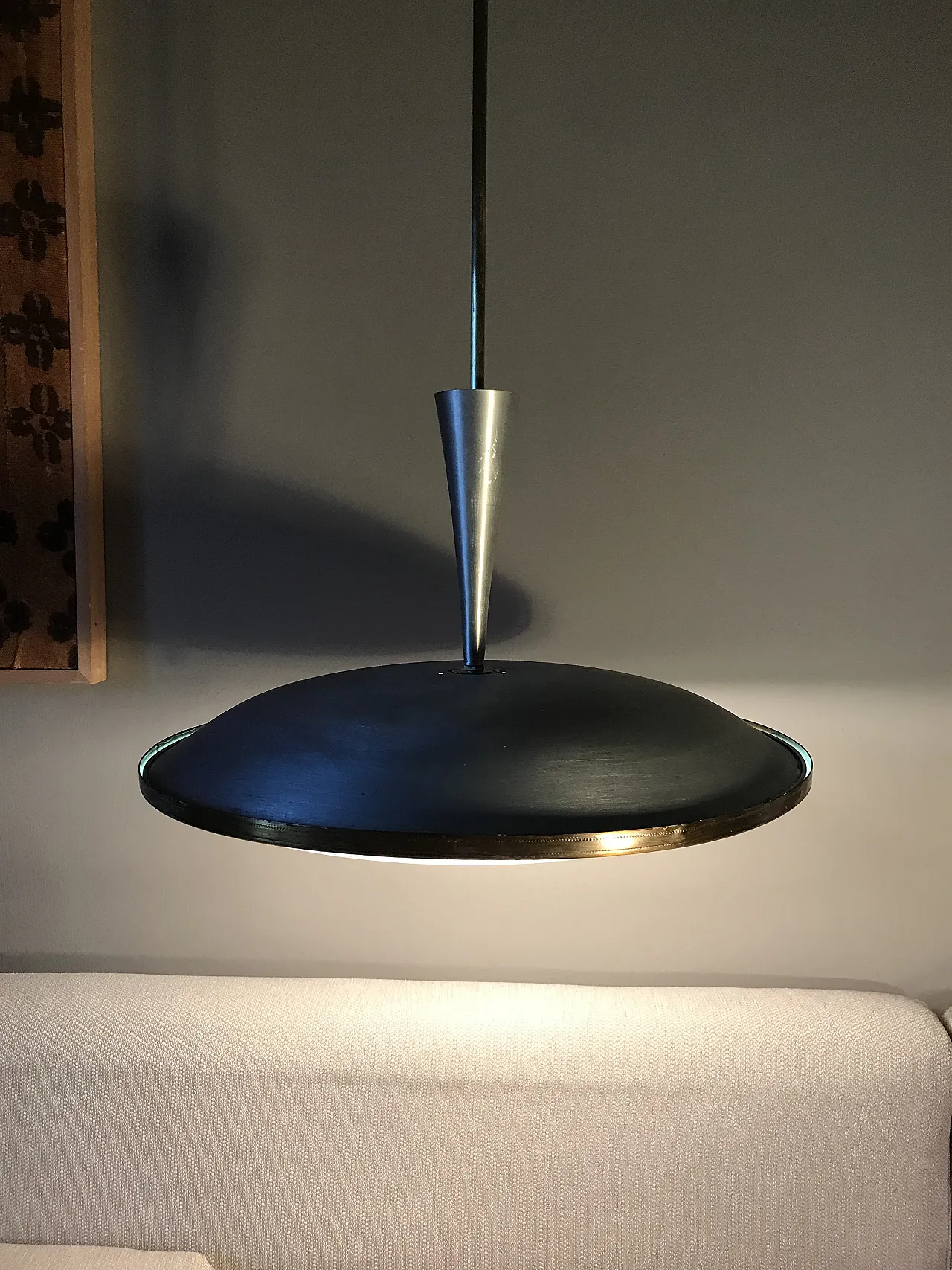 Lampadario a disco stile Pietro Chiesa perFontana Arte, anni '50 12