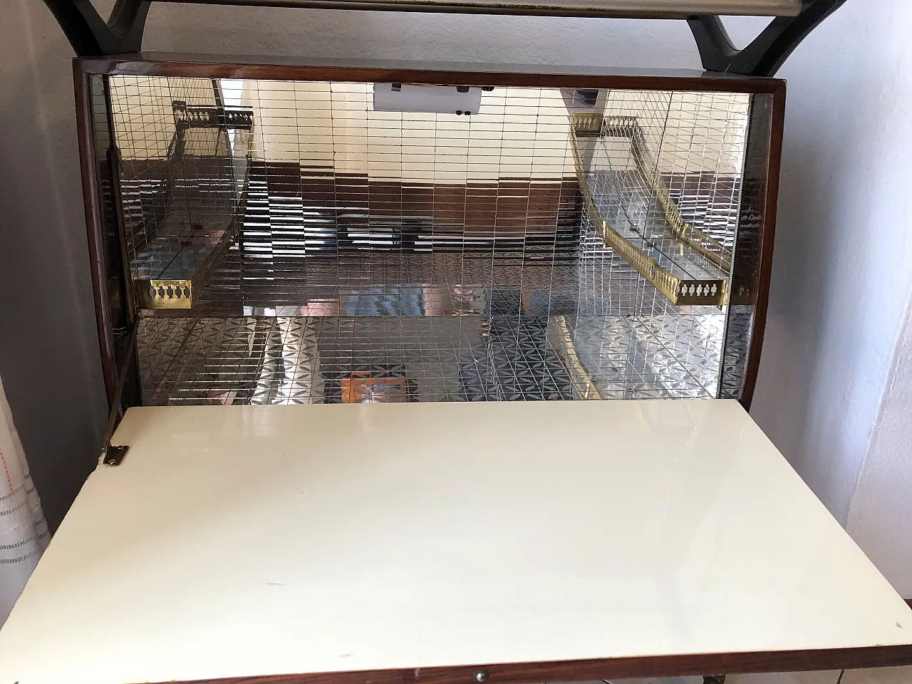 Wood, steel and glass bar cabinet by CR Padova, 1930s 3