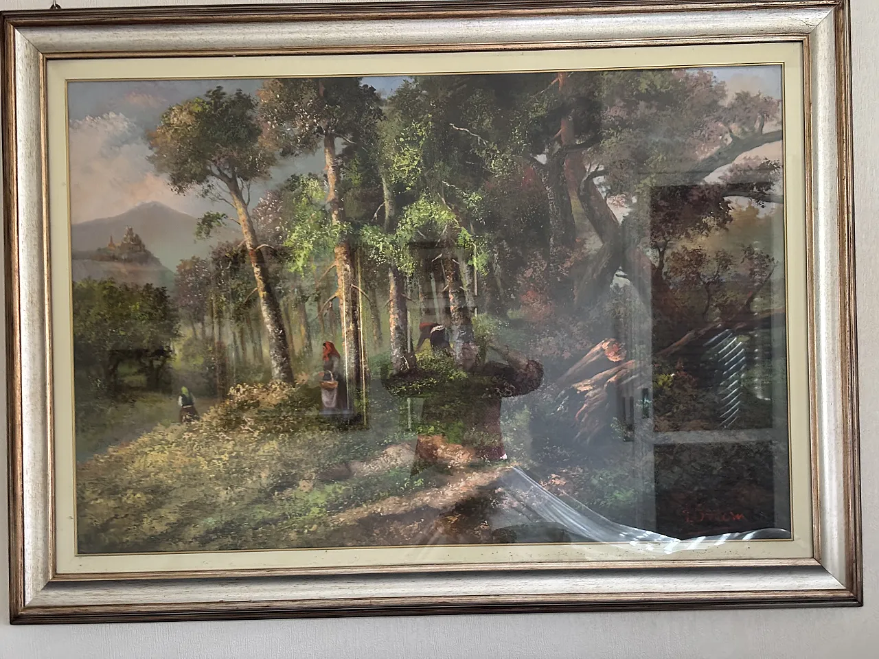 Painting on canvas with wooden frame by V. Orlow, 20th century 1
