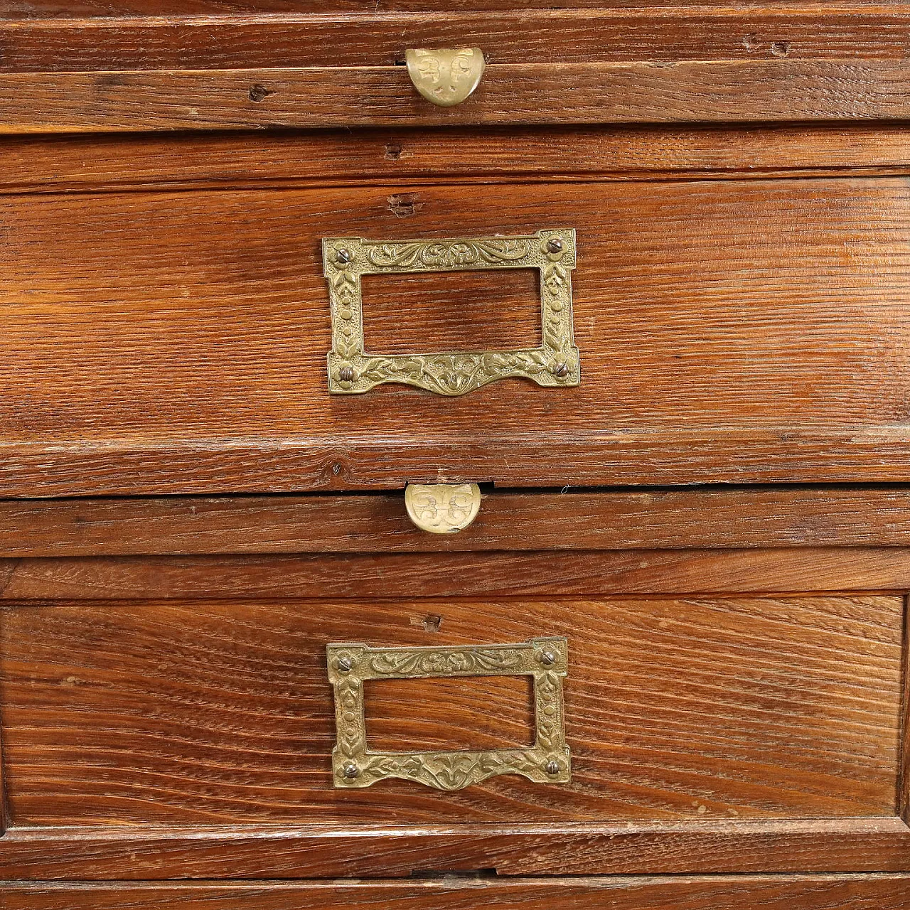 Flap File Cabinet Oak Fir 21 Drawers, early 20th century 7