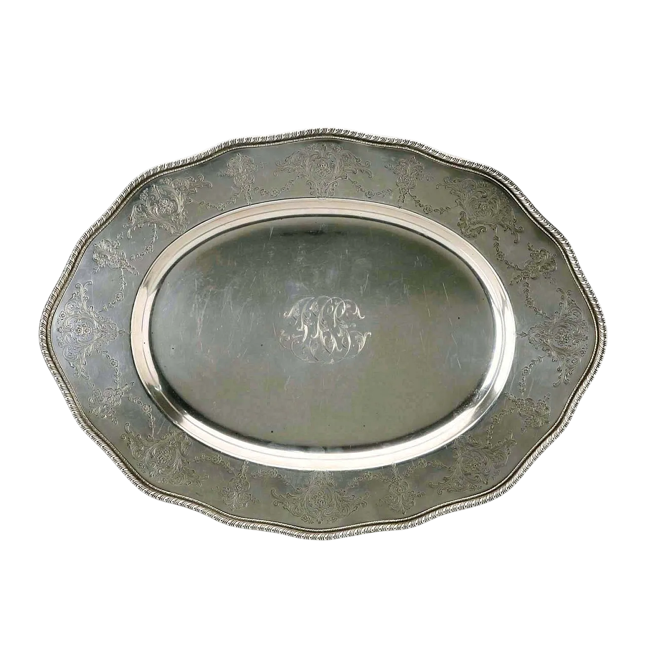 Vassoio in argento sterling cesellato, '900 11