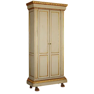 Armadio in stile neobarocco, laccato e dorato, primo '900