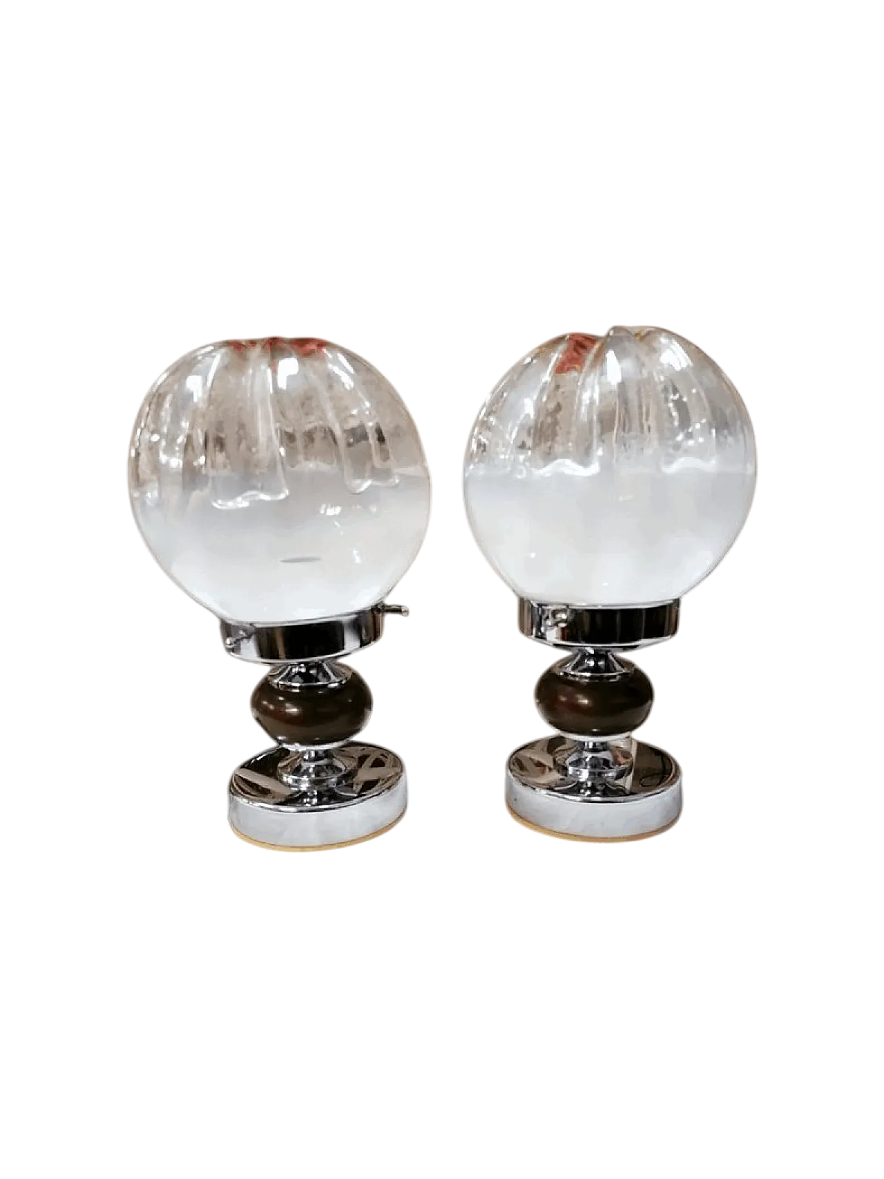 Coppia di lampade da tavolo in vetro di Murano, anni '70 6