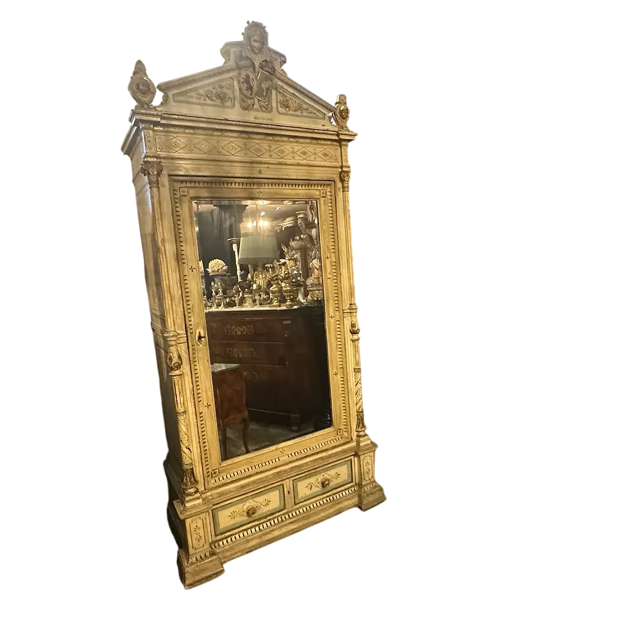 Armadio siciliano in legno laccato Luigi Filippo, primo '900 15