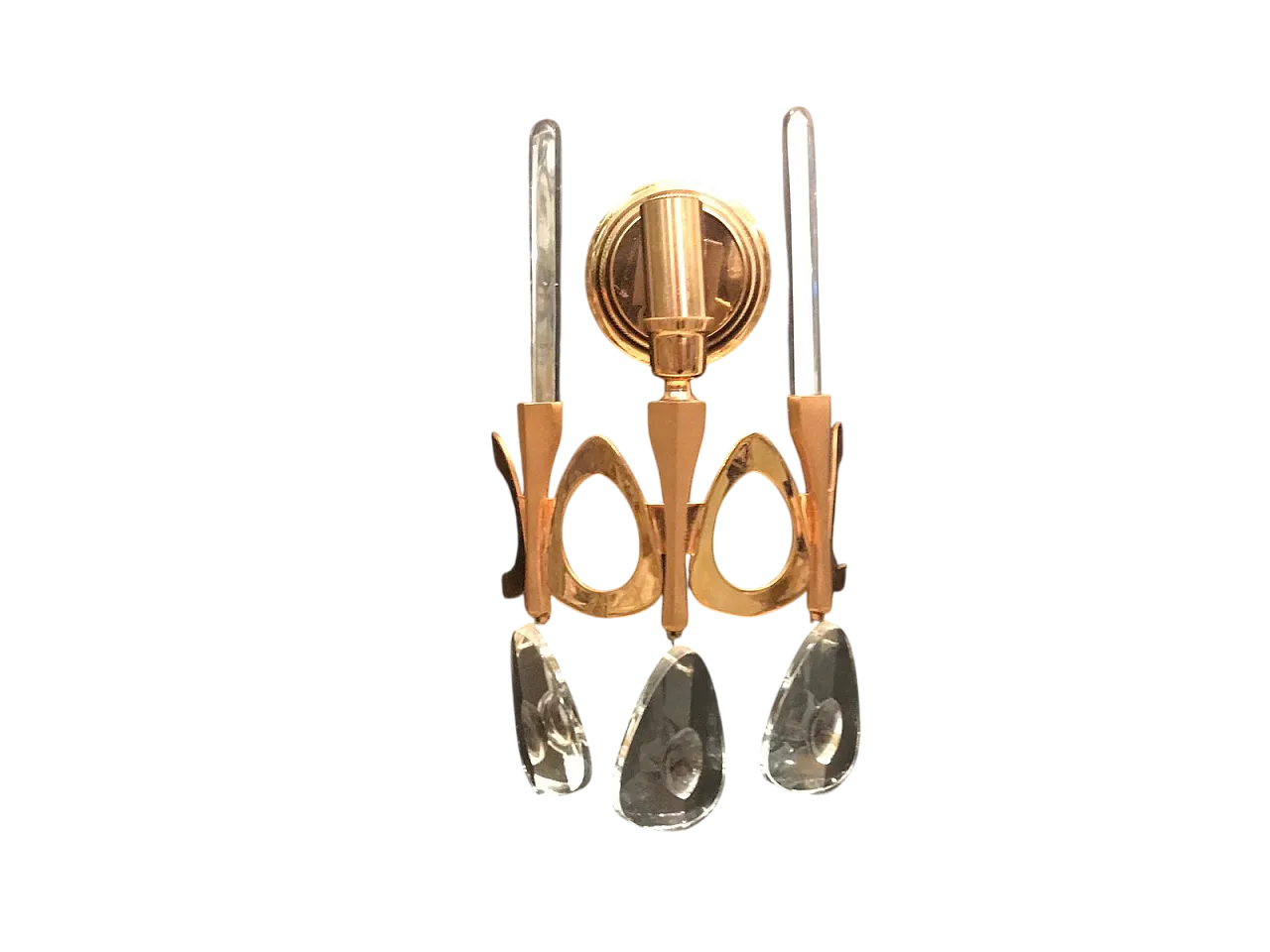 Coppia di applique in cristallo di Gaetano Sciolari, anni '70 7